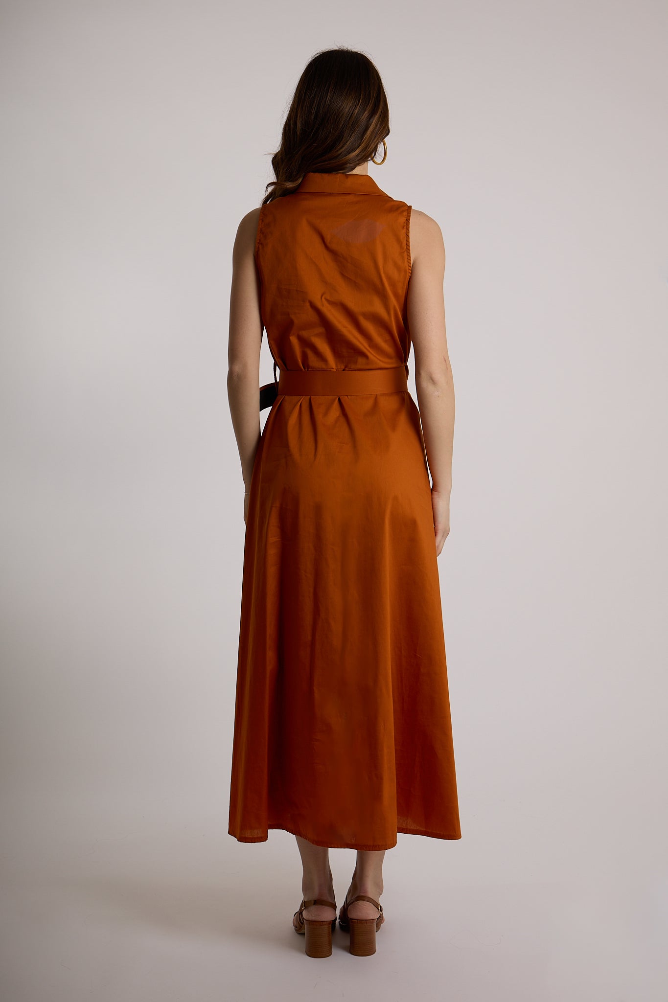 ABITO LUNGO CINTURA|Colore:Terracotta