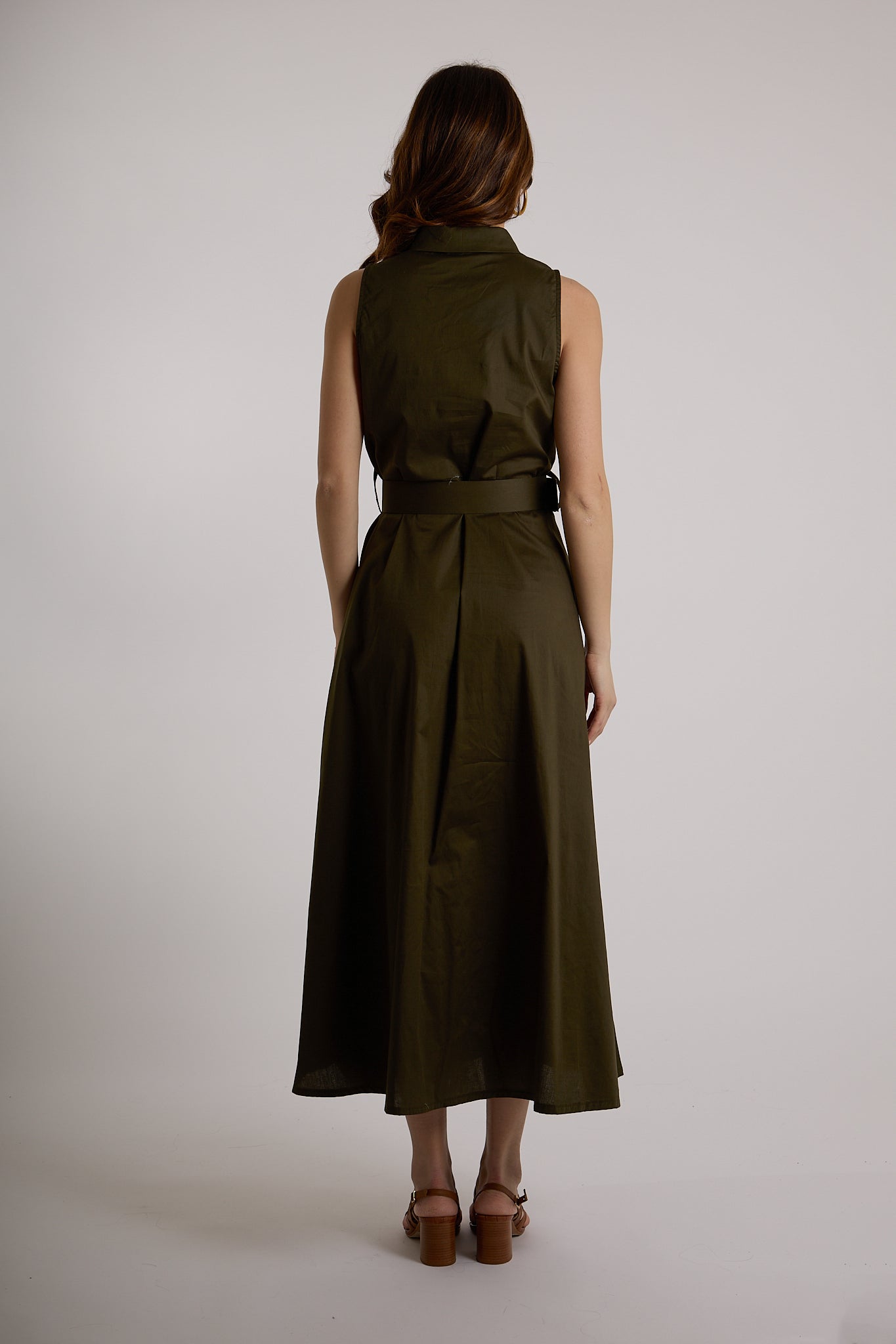 ABITO LUNGO CINTURA|Colore:Militare