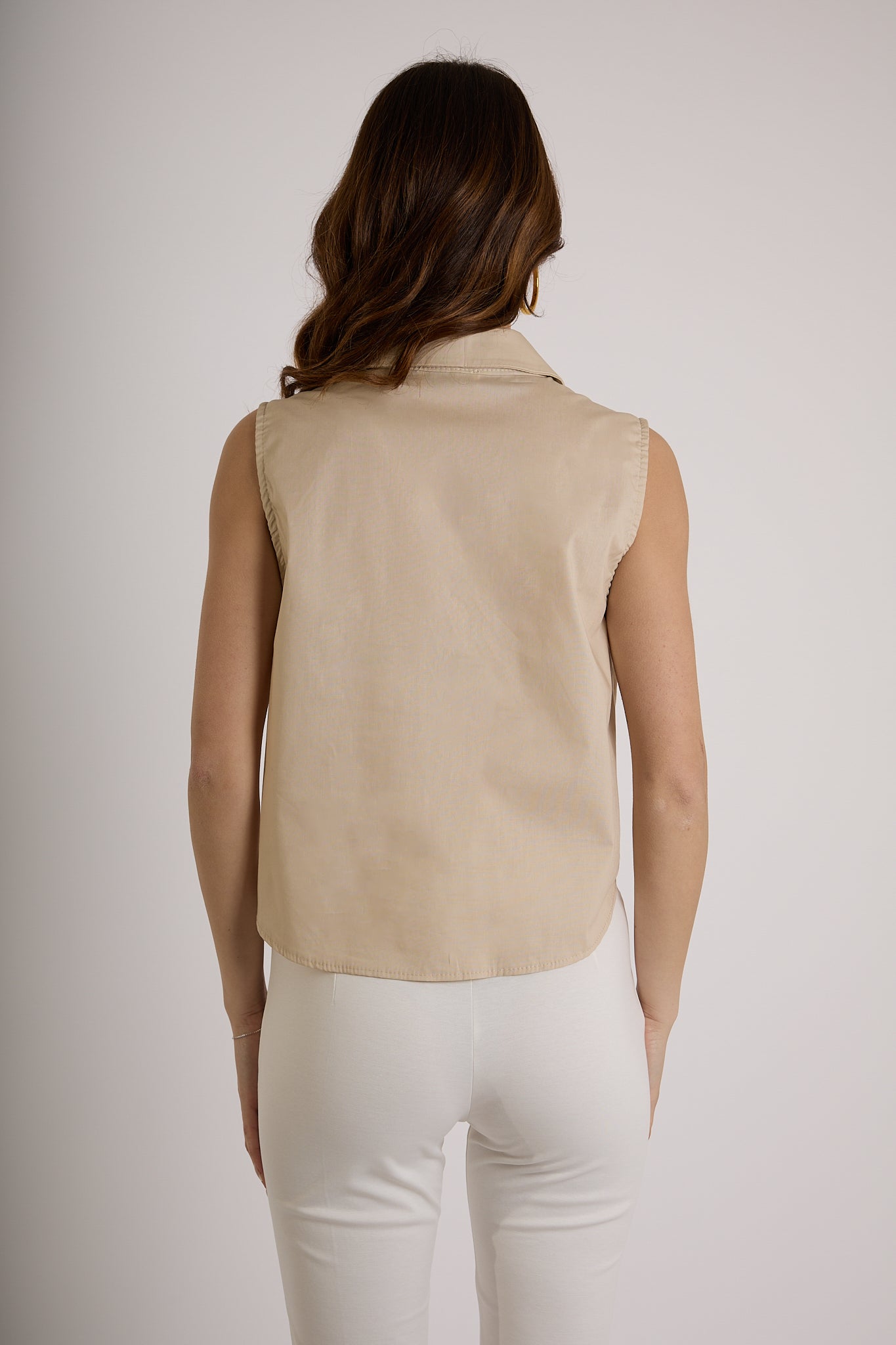 CAMICIA NODO SMANICATA|Colore:Sabbia