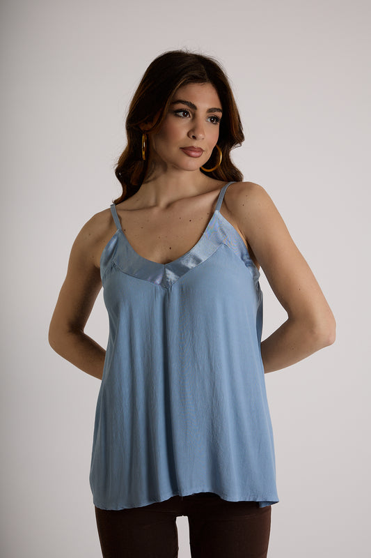 TOP BANDA RASO|Colore:Celeste