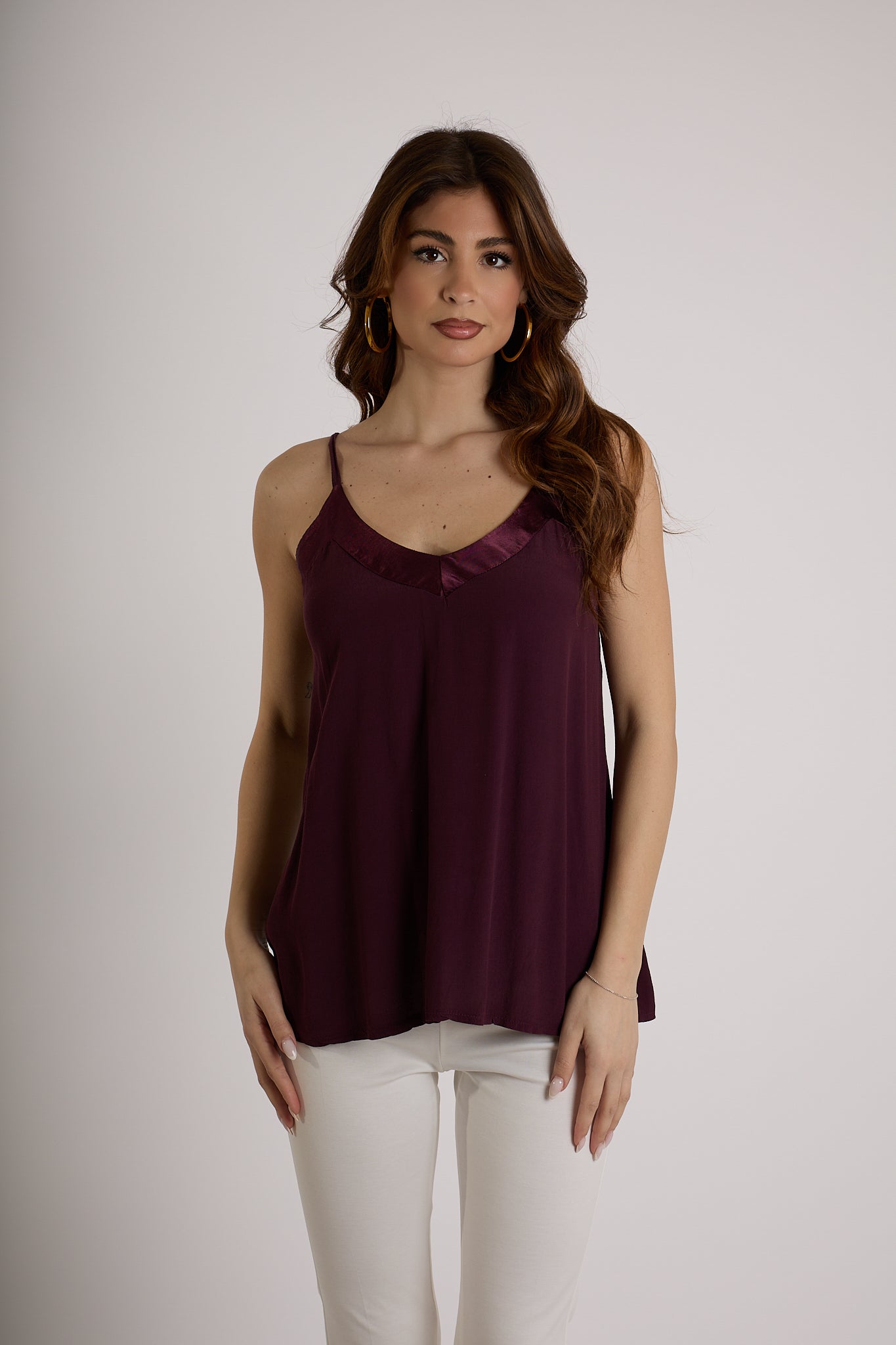 TOP BANDA RASO|Colore:Rosso india