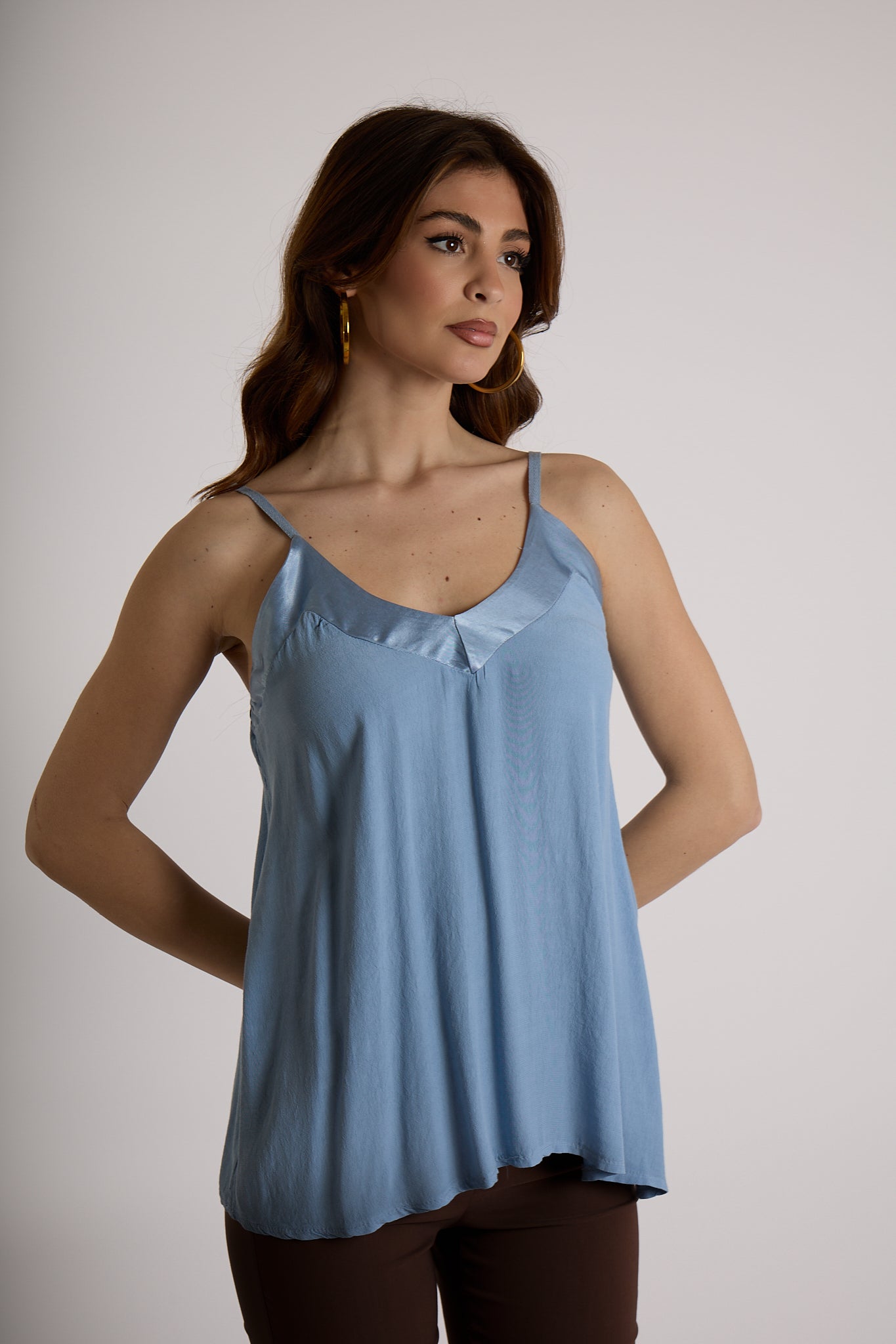 TOP BANDA RASO|Colore:Celeste