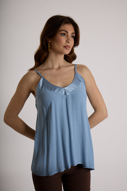 TOP BANDA RASO|Colore:Celeste