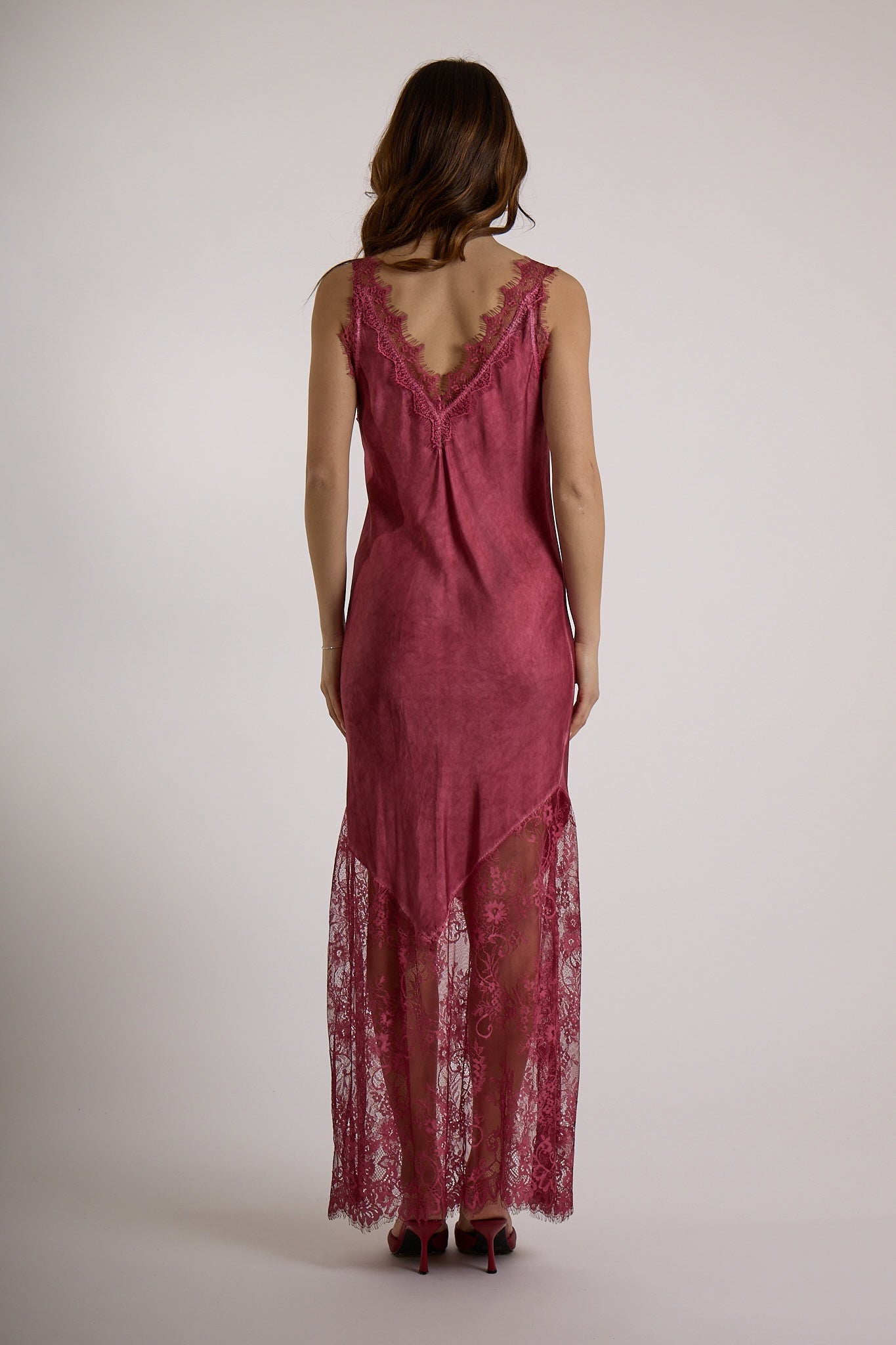 ABITO RASO BASE PIZZO|Colore:Fucsia