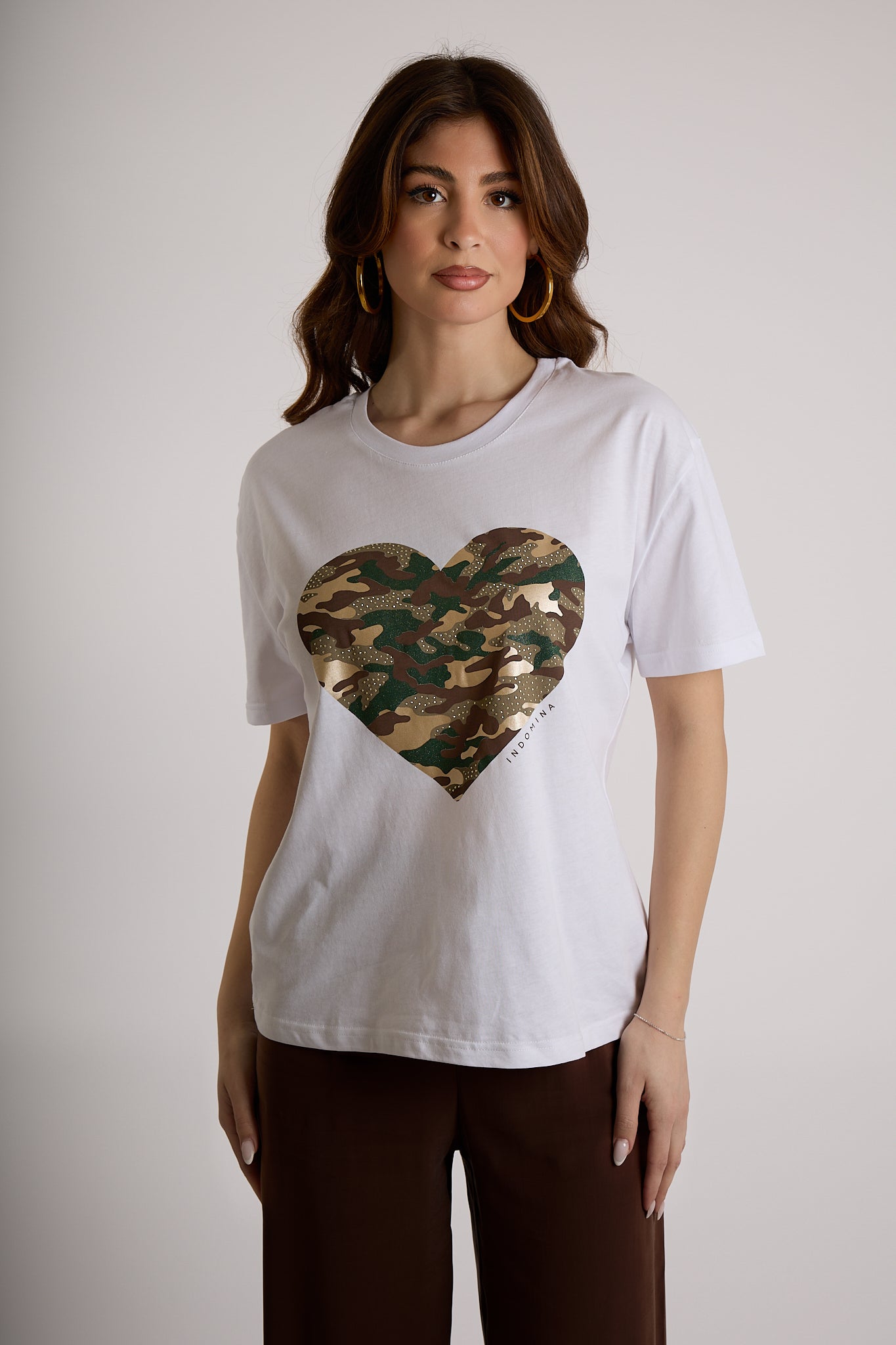T-SHIRT CUORE MIMETICO|Colore:Bianco