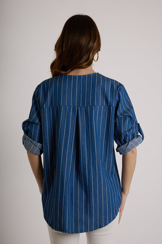 BLUSA CHAMBRAY GESSATA|Colore:Jeans