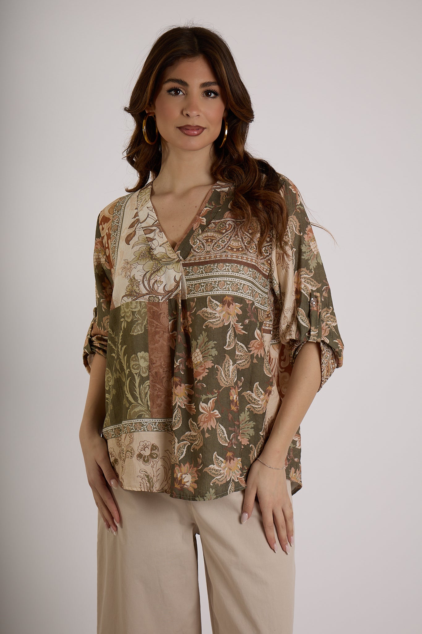 BLUSA FANTASIA|Colore:Militare