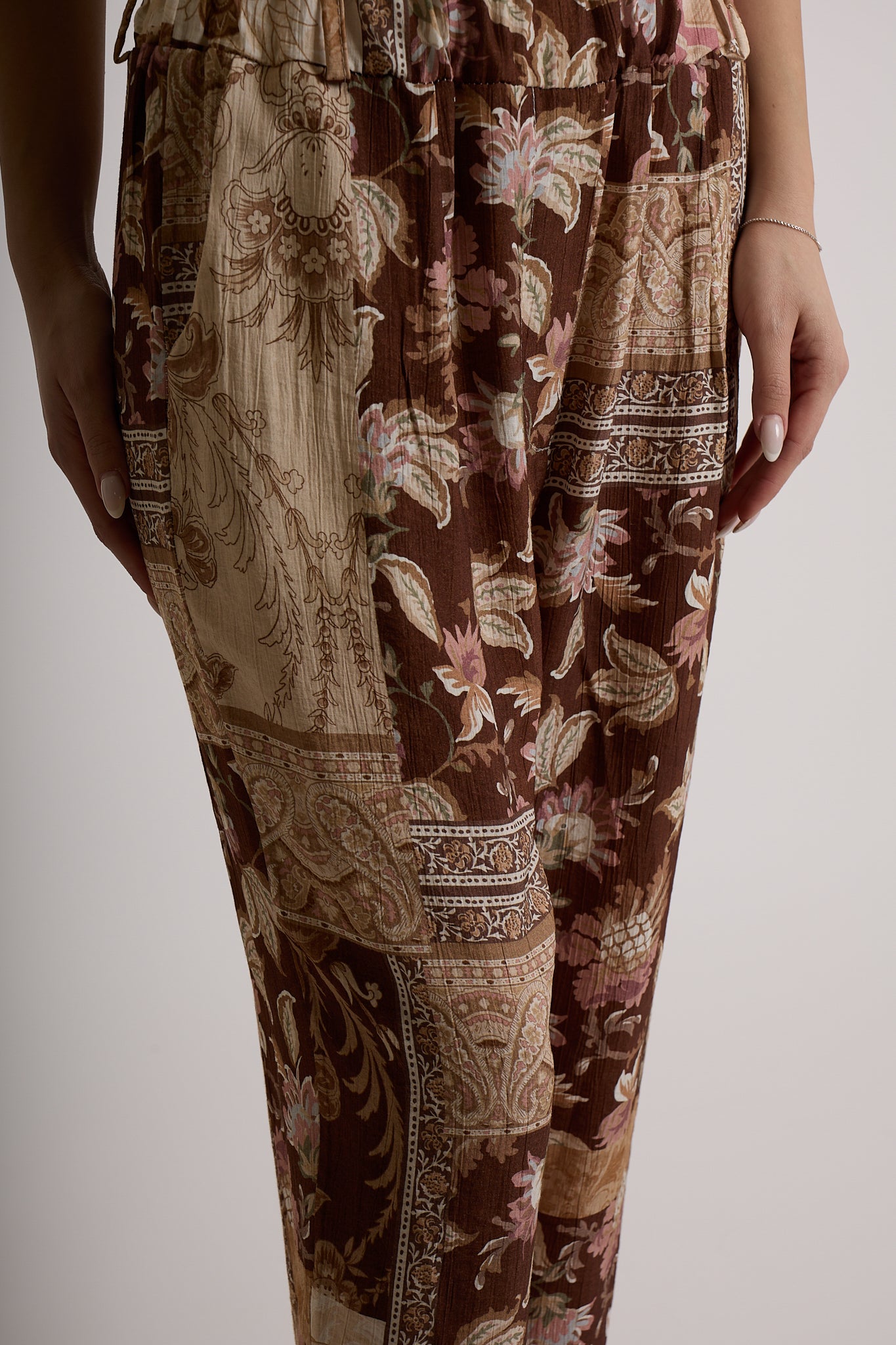 PANTALONE IN FANTASIA|Colore:Cioccolato
