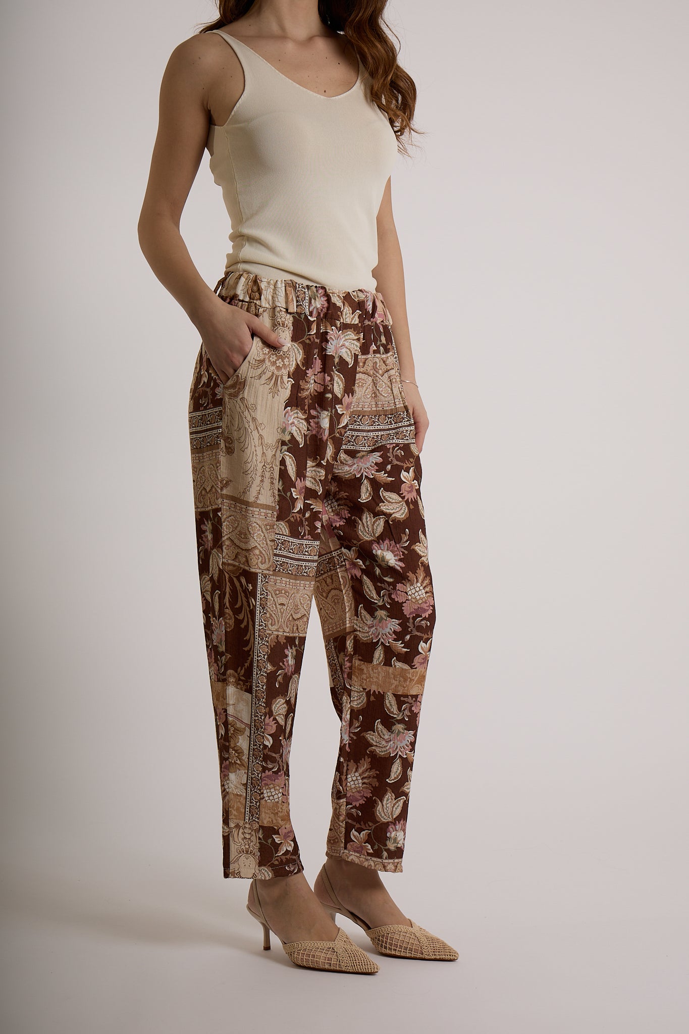 PANTALONE IN FANTASIA|Colore:Cioccolato