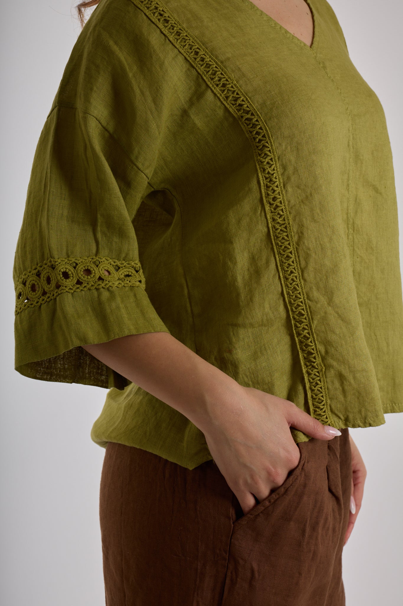 BLUSA LINO|Colore:Pistacchio
