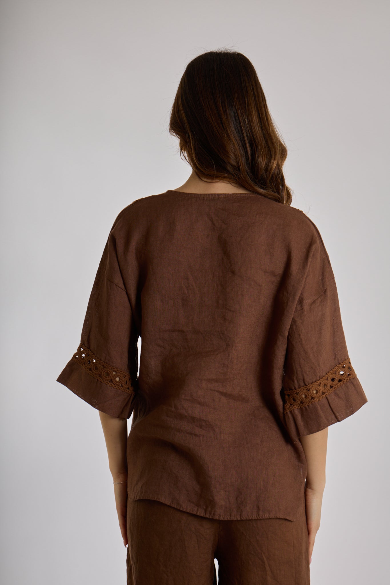 BLUSA LINO|Colore:Cioccolato