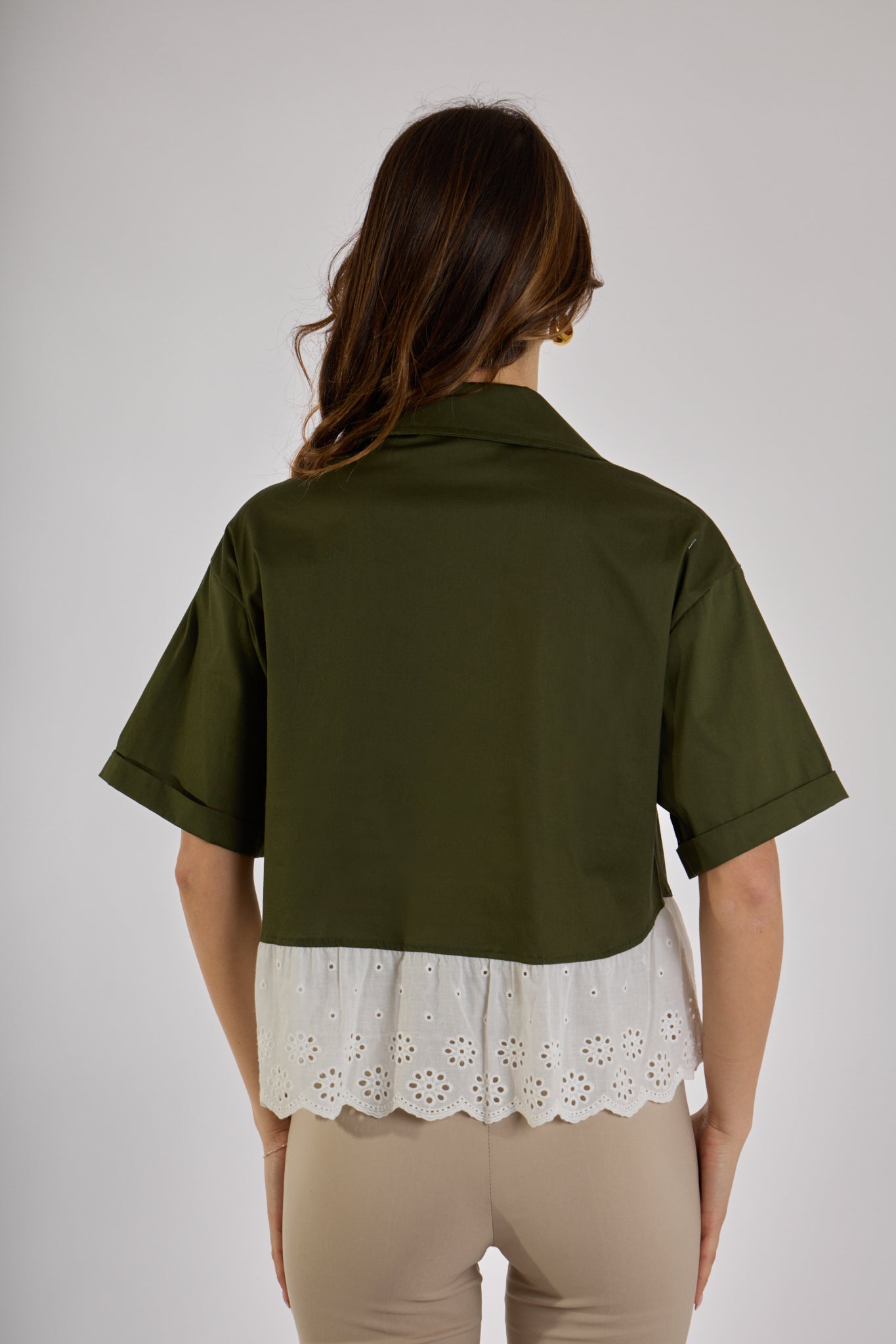 CAMICIA CON BALZA BALZA |Colore:Militare