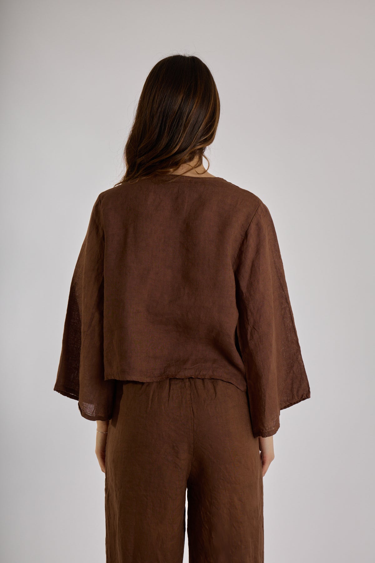 CARDIGAN FIOCCHI LINO|Colore:Cioccolato