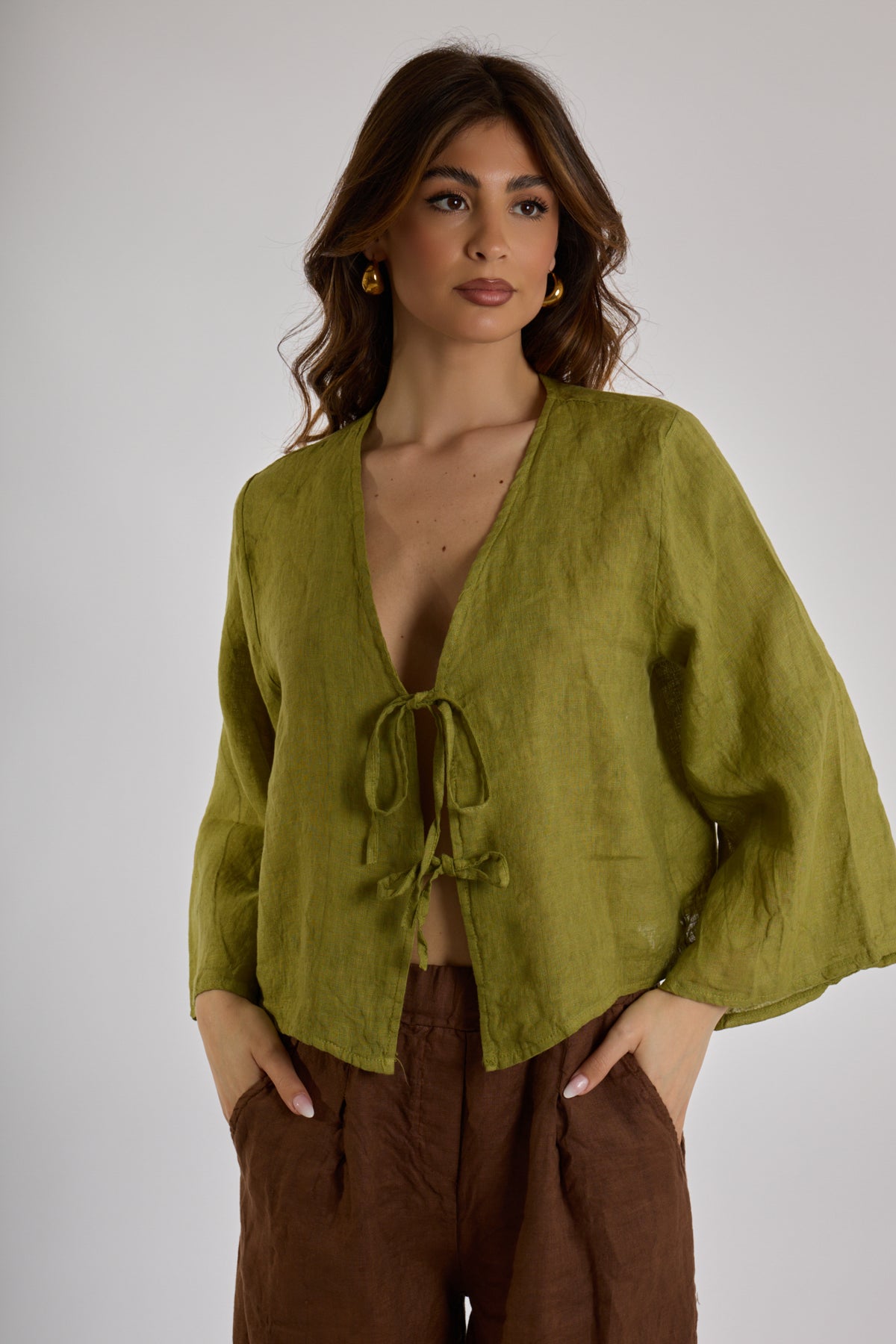 CARDIGAN FIOCCHI LINO|Colore:Pistacchio