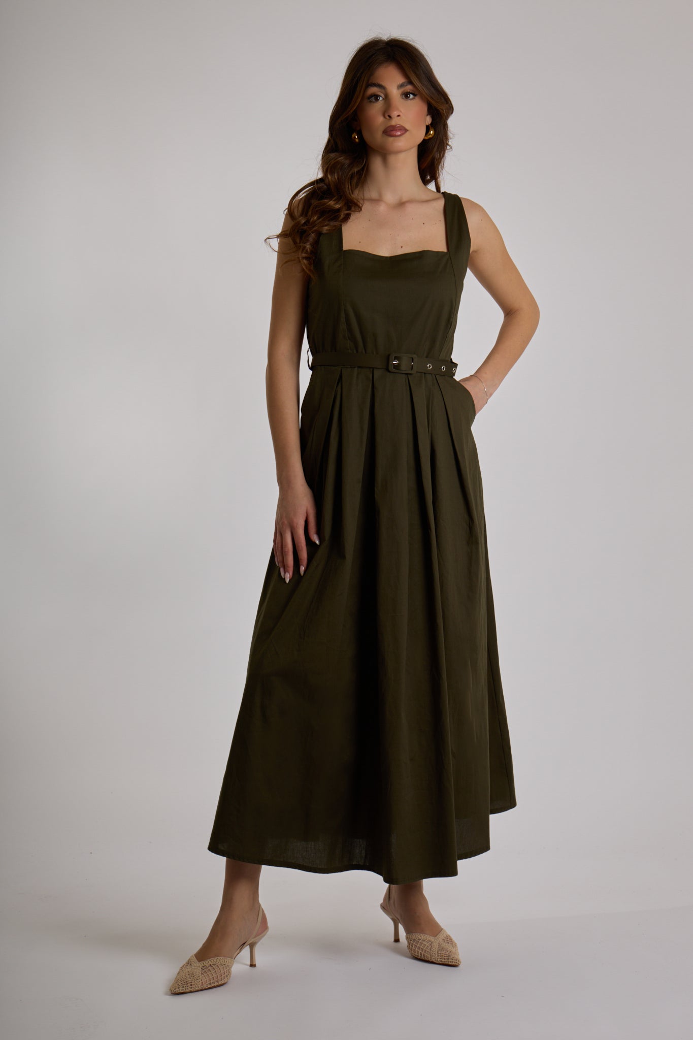 ABITO CON CINTURA |Colore:Militare