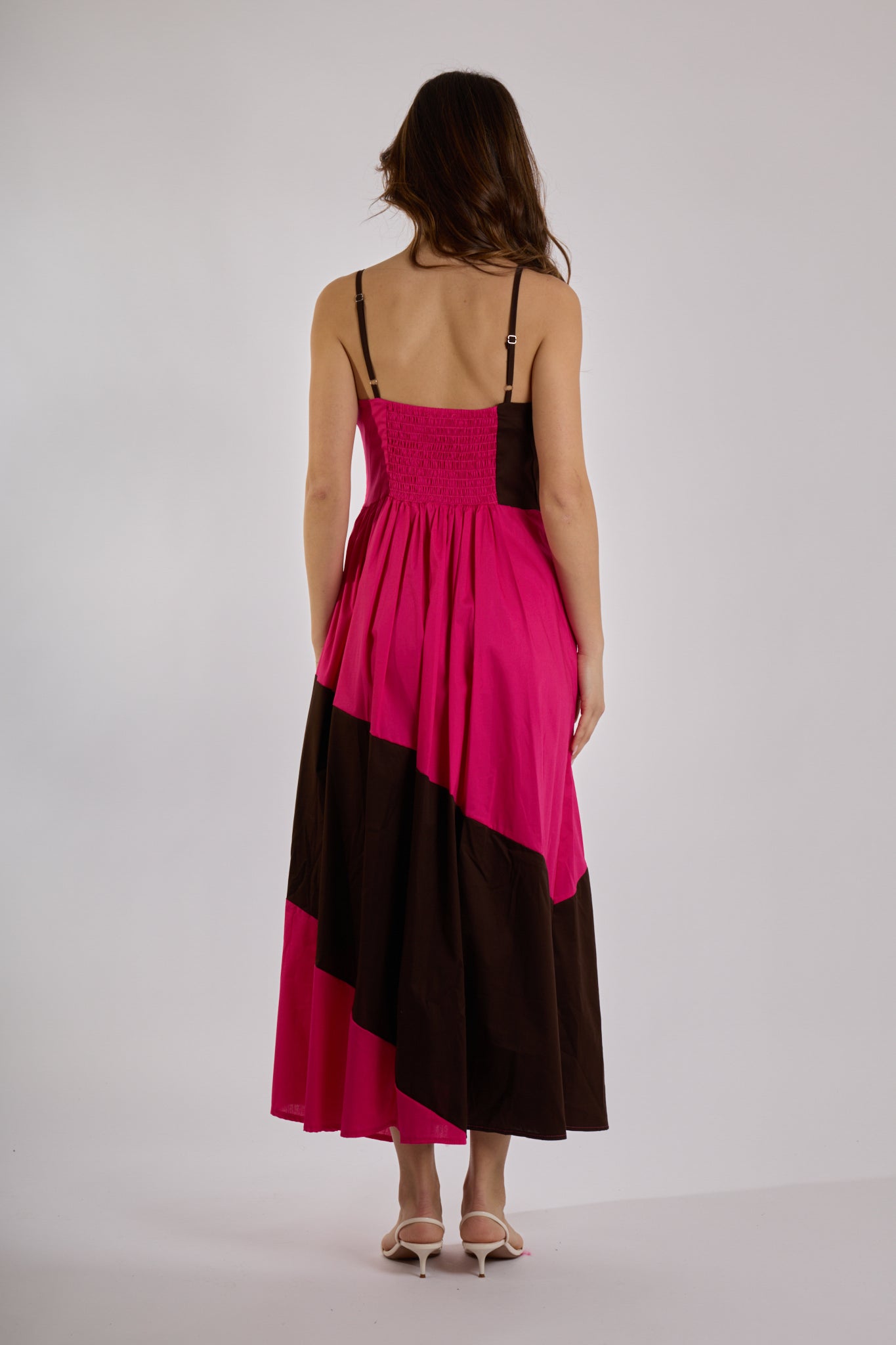 ABITO FASCE DIAGONALI|Colore:Fucsia