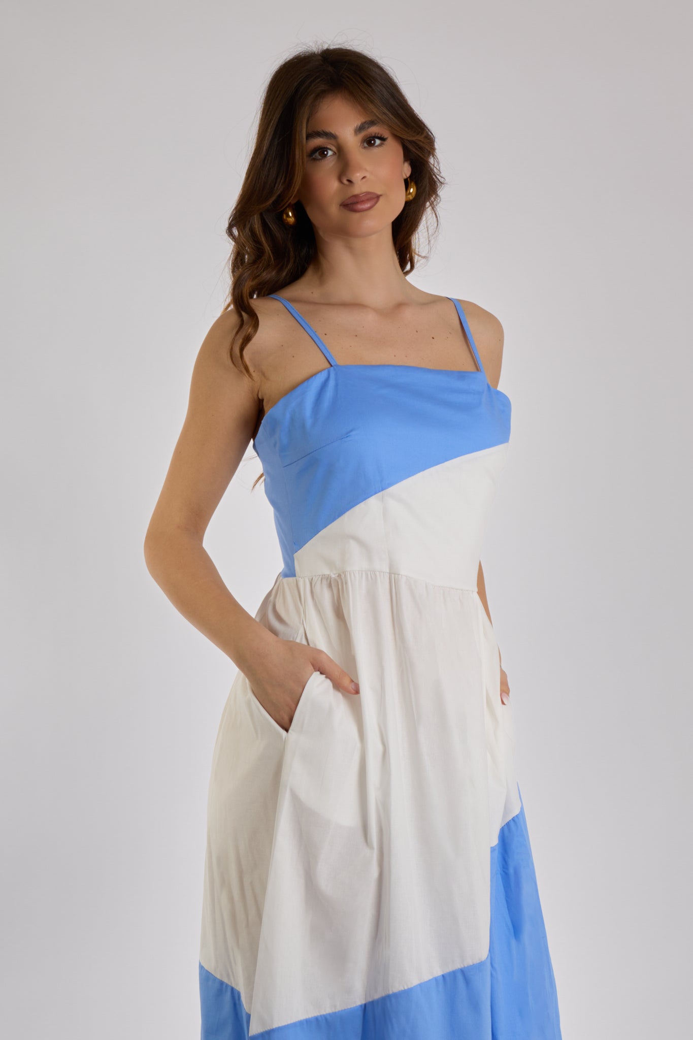 ABITO FASCE DIAGONALI|Colore:Celeste
