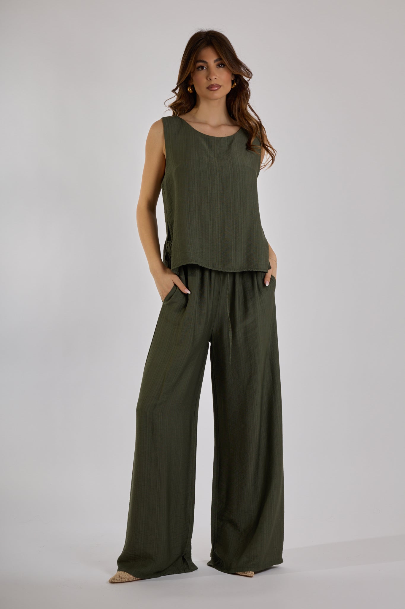 COORDINATO VISCOSA|Colore:Militare