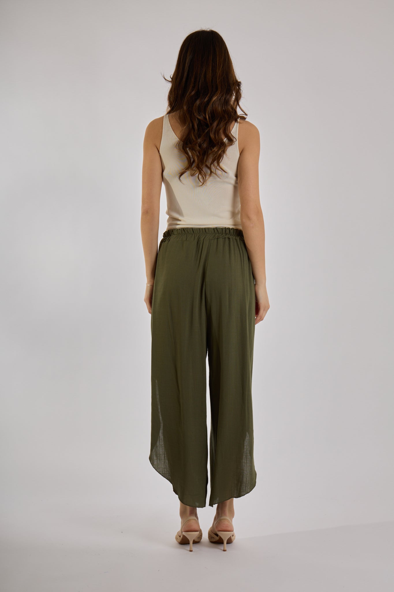 PANTALONE GAMBA VOLANT|Colore:Militare