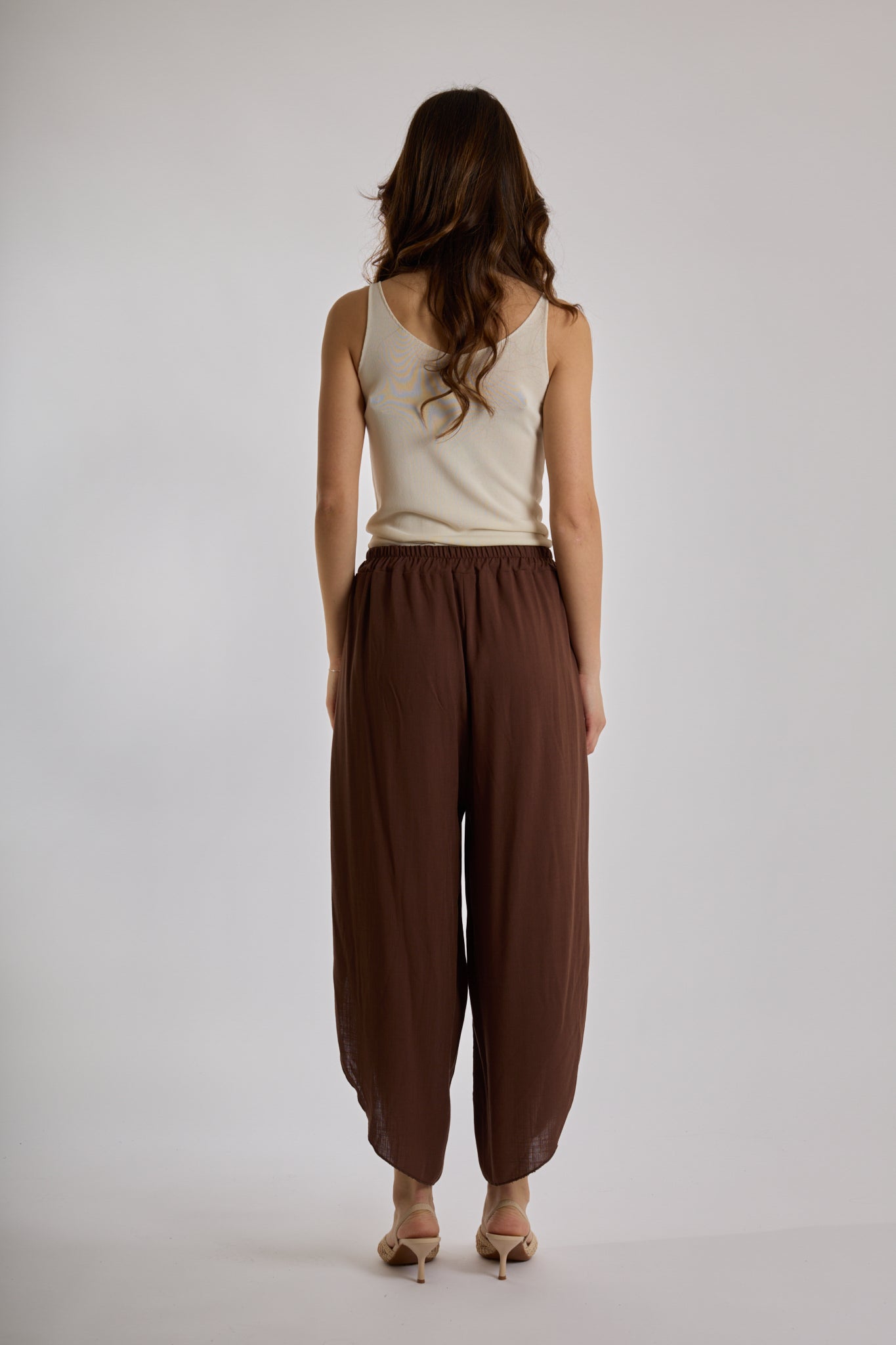 PANTALONE GAMBA VOLANT|Colore:Cioccolato