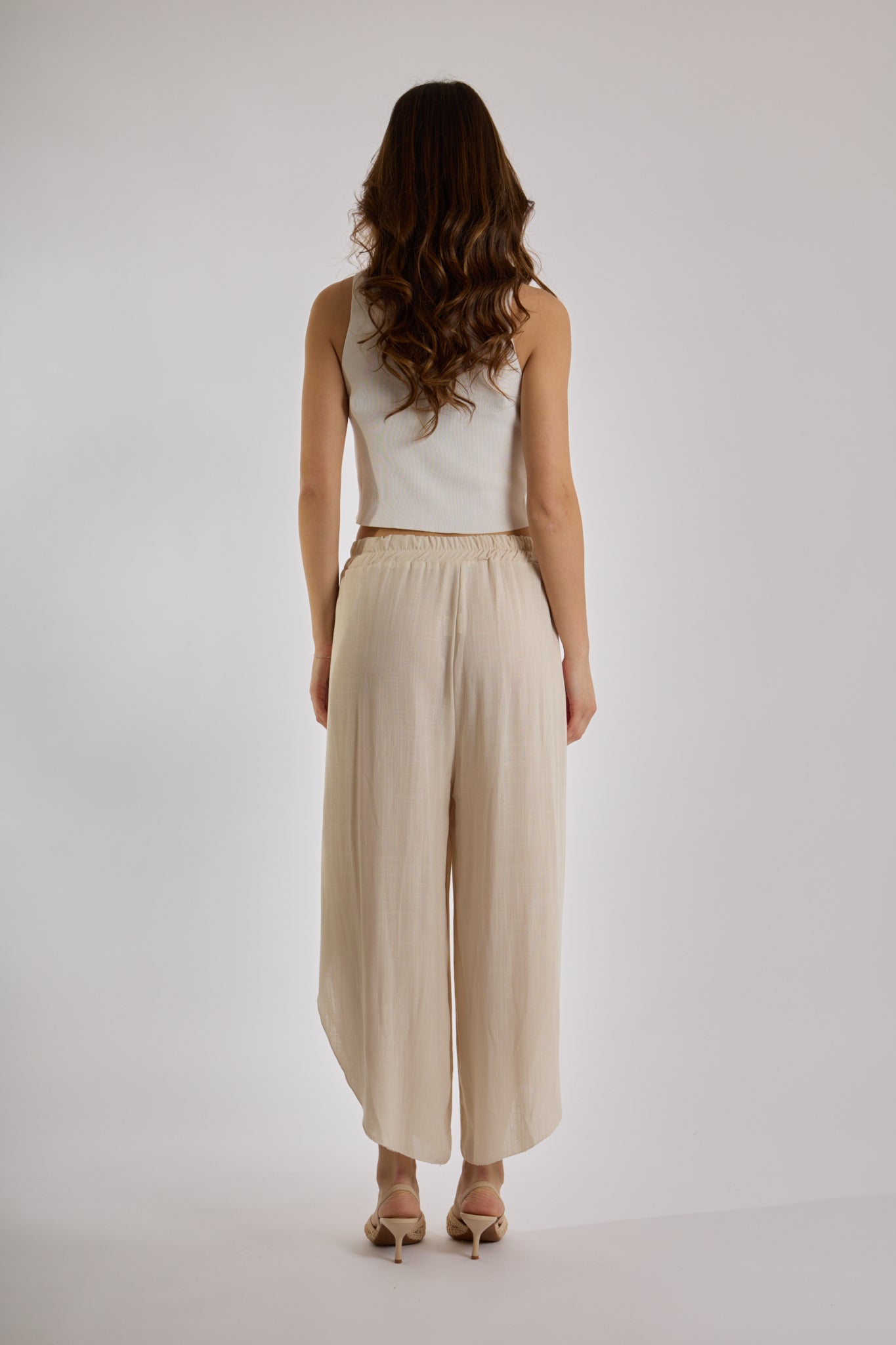 PANTALONE GAMBA VOLANT|Colore:Sabbia