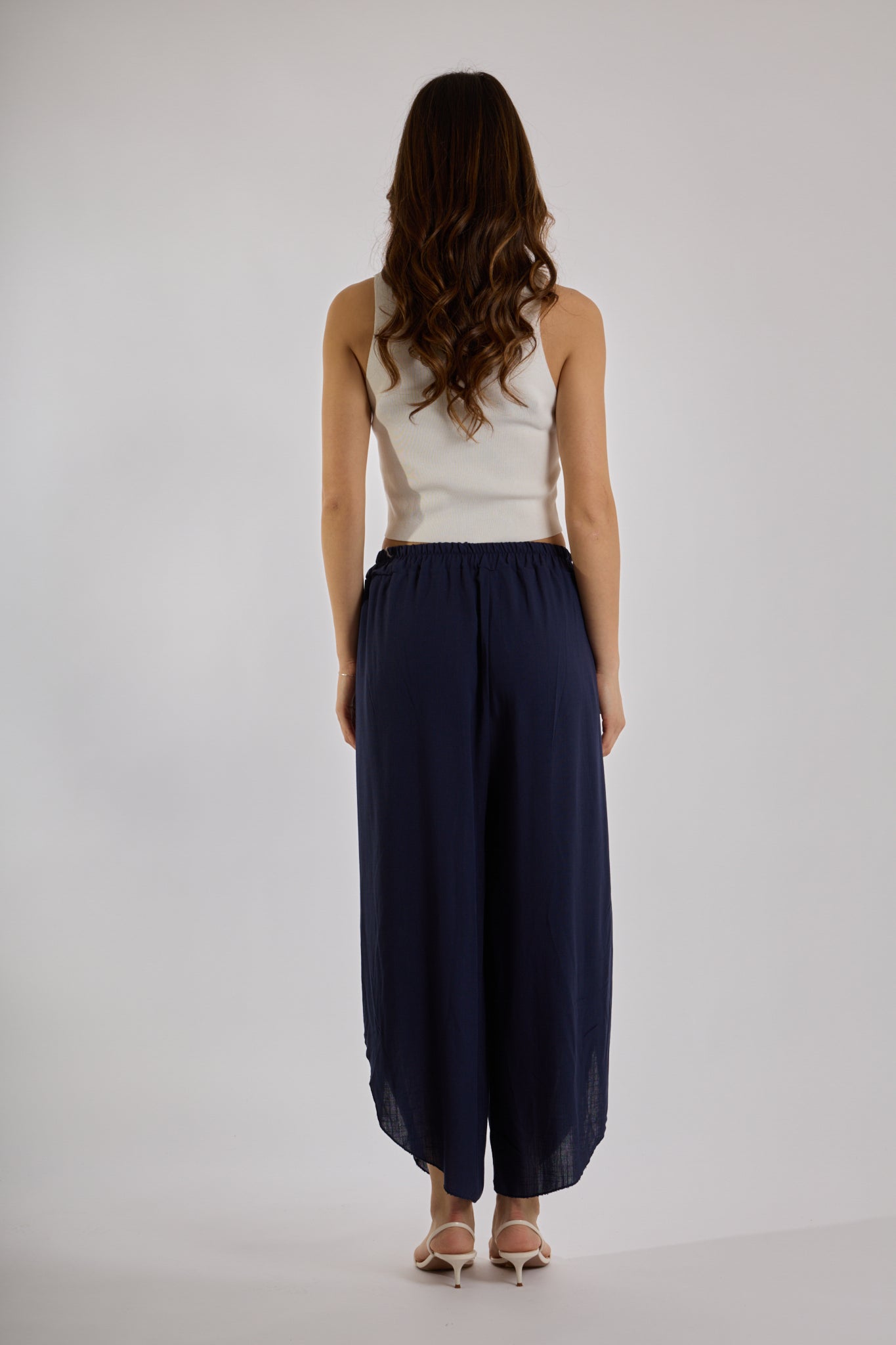 PANTALONE GAMBA VOLANT|Colore:Blu