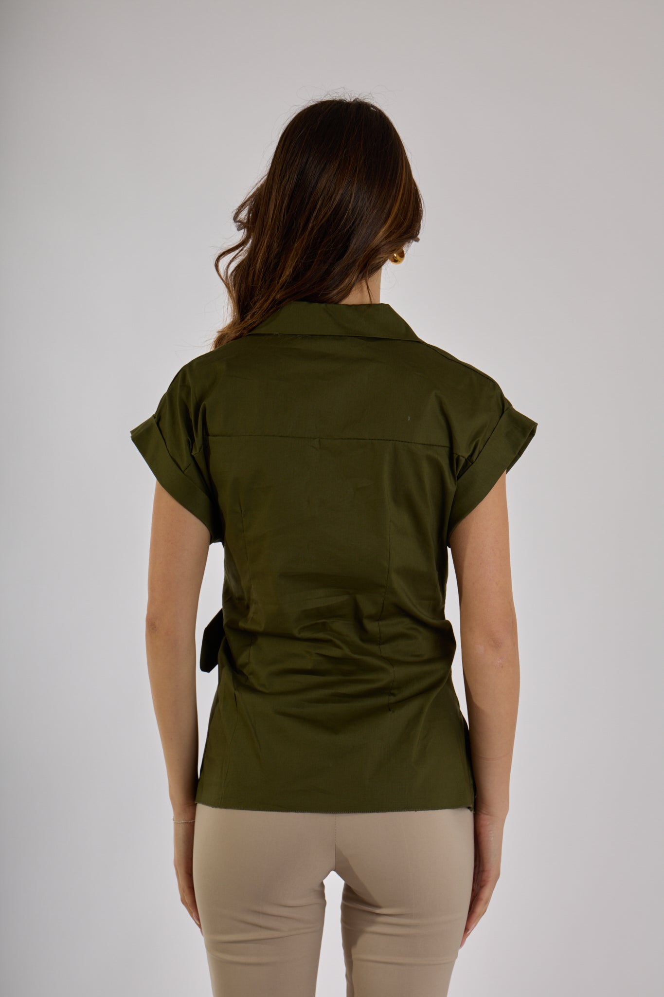 CAMICIA INCROCIO FIOCCO|Colore:Militare
