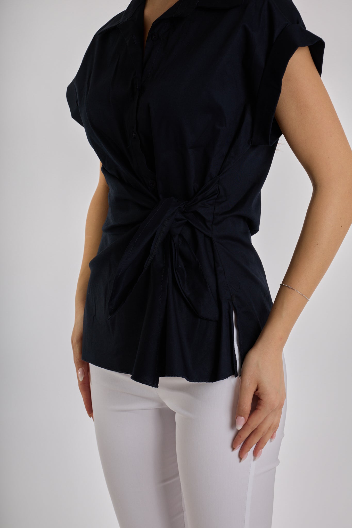 CAMICIA INCROCIO FIOCCO|Colore:Blu
