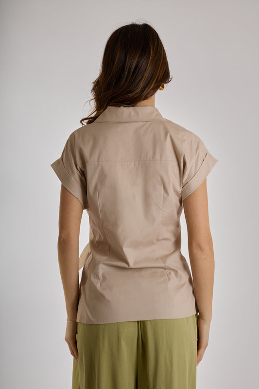 CAMICIA INCROCIO FIOCCO|Colore:Sabbia
