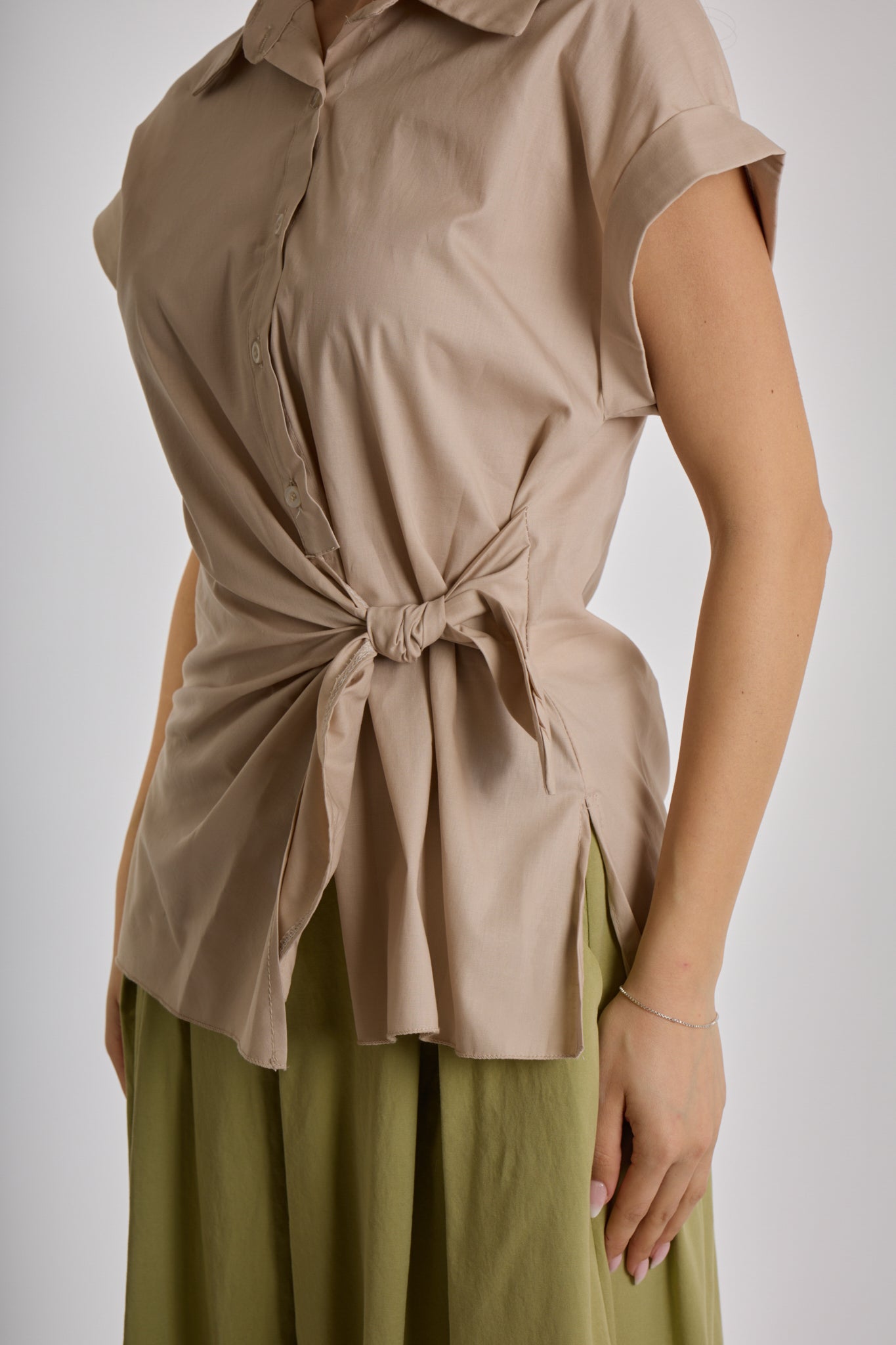 CAMICIA INCROCIO FIOCCO|Colore:Sabbia