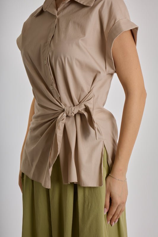 CAMICIA INCROCIO FIOCCO|Colore:Sabbia
