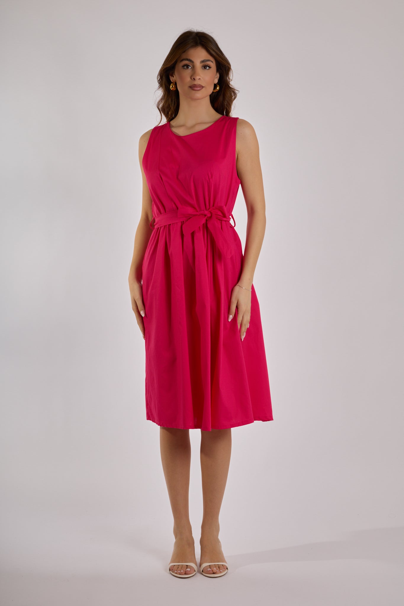 ABITO MIDI IN COTONE |Colore:Fucsia