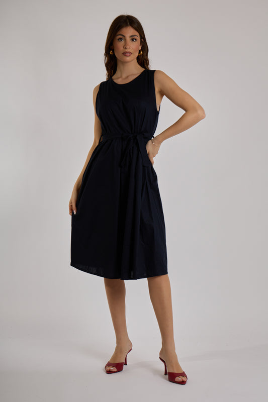ABITO MIDI IN COTONE |Colore:Blu