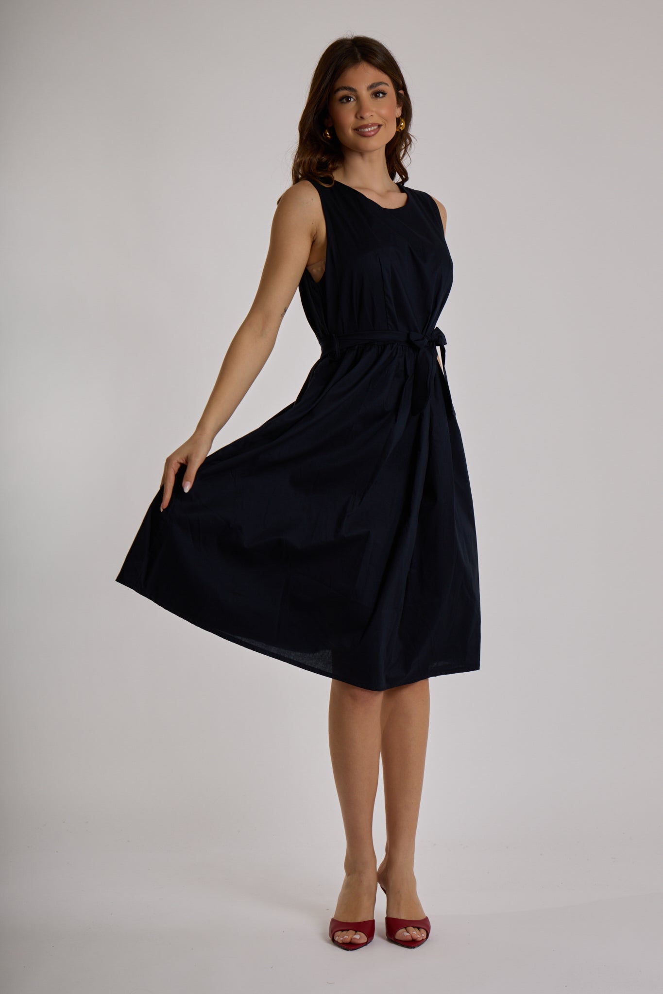 ABITO MIDI IN COTONE |Colore:Blu