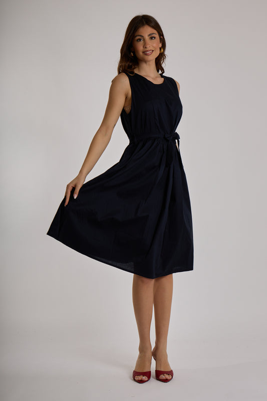 ABITO MIDI IN COTONE |Colore:Blu