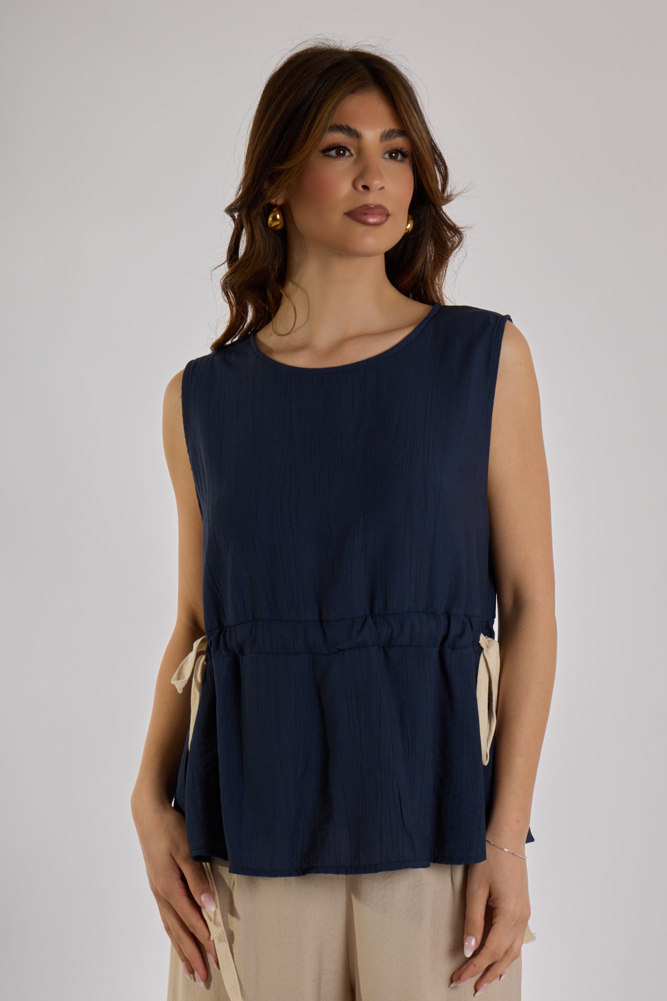 TOP FIOCCHI LATERALI|Colore:Blu