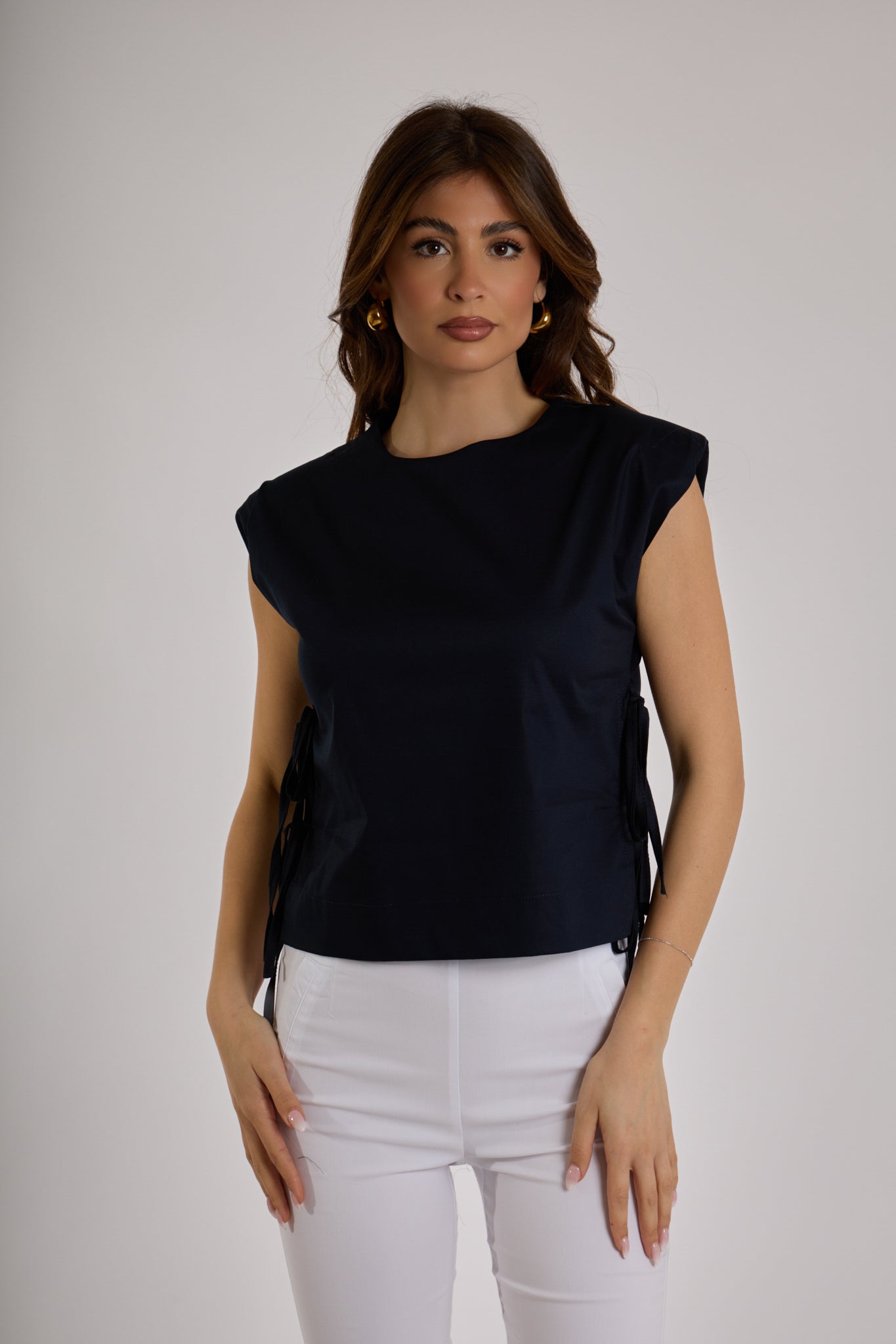 TOP FIOCCHI LATERALI|Colore:Blu