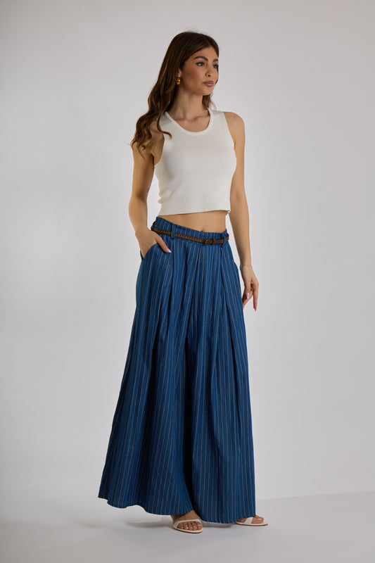PANTALONE RIGATO|Colore:Jeans