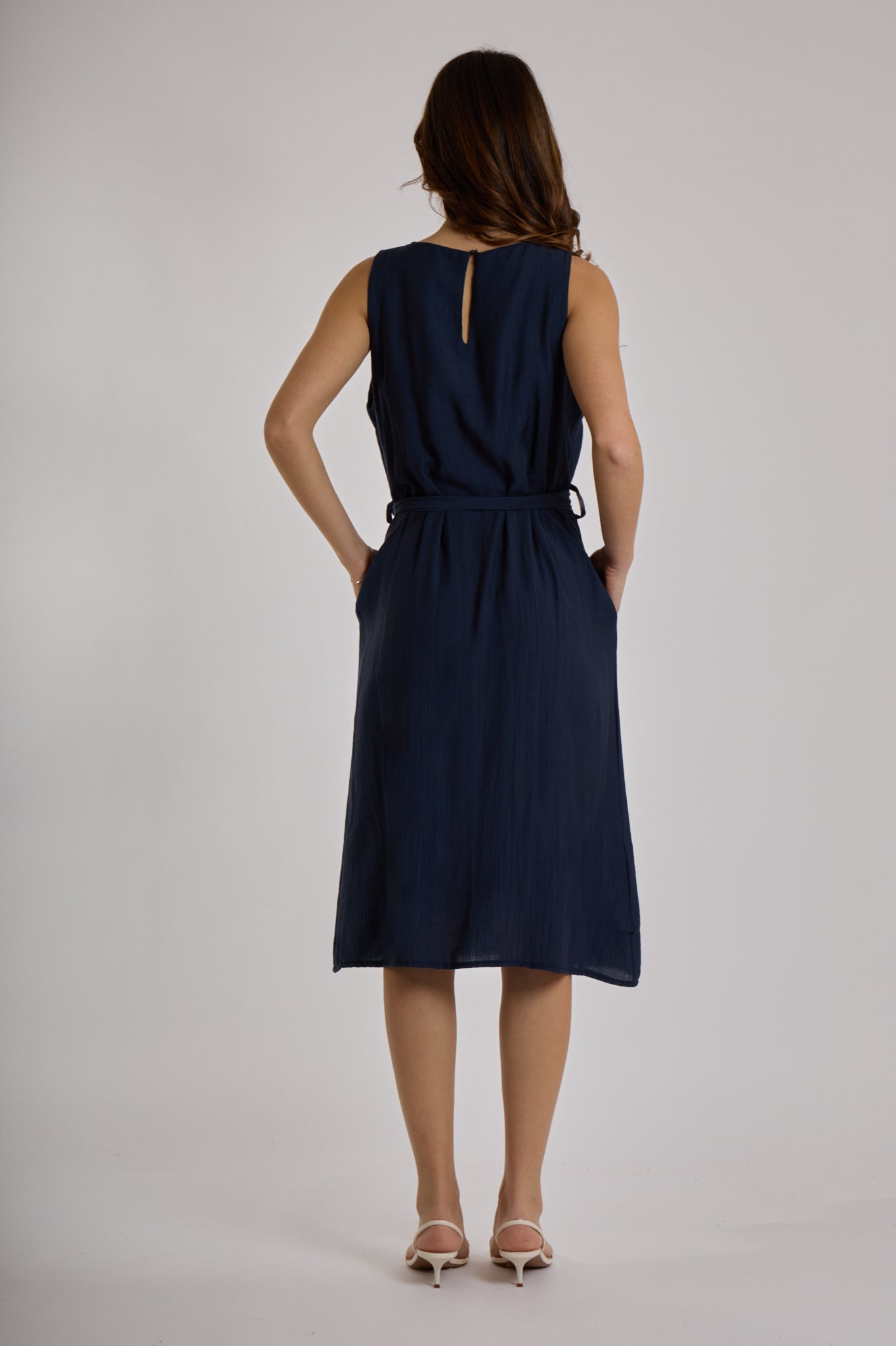ABITO CINTURA CON SPILLA|Colore:Blu