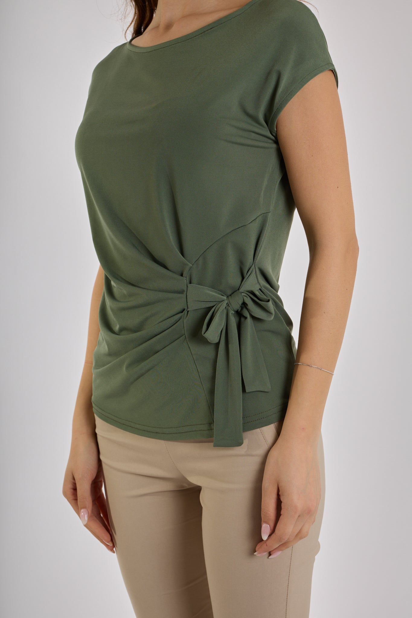 BLUSA NODO LATERALE|Colore:Militare