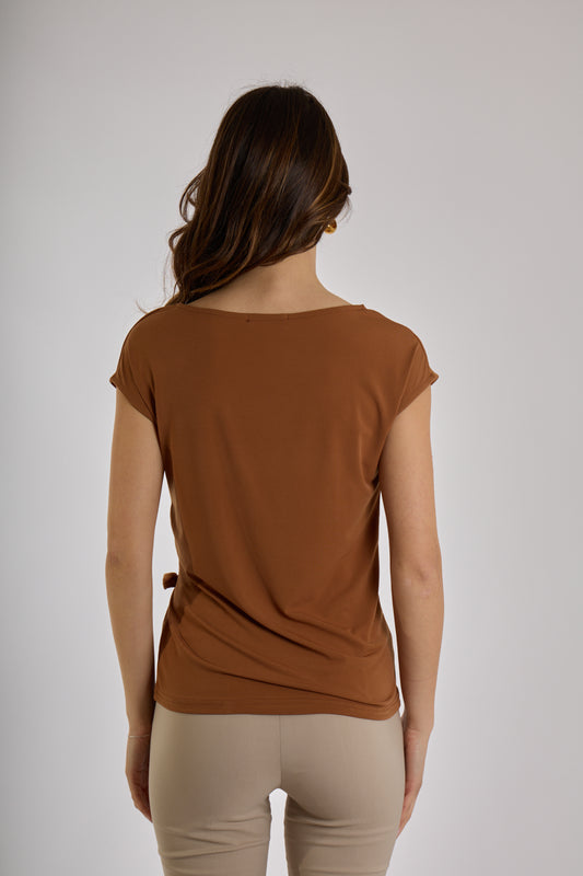 BLUSA NODO LATERALE|Colore:Terracotta
