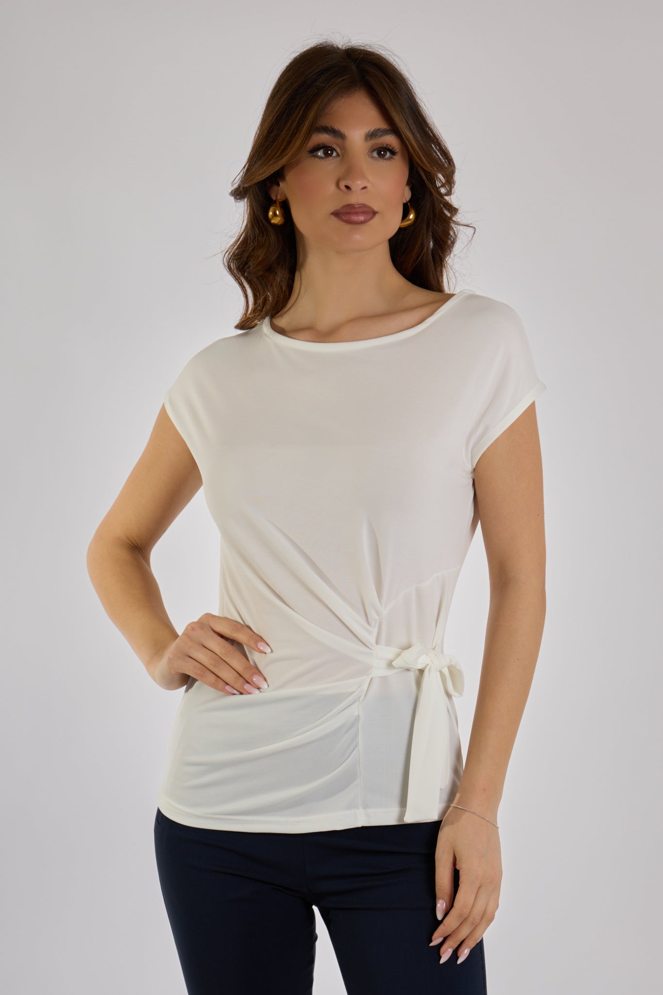 BLUSA NODO LATERALE|Colore:Bianco