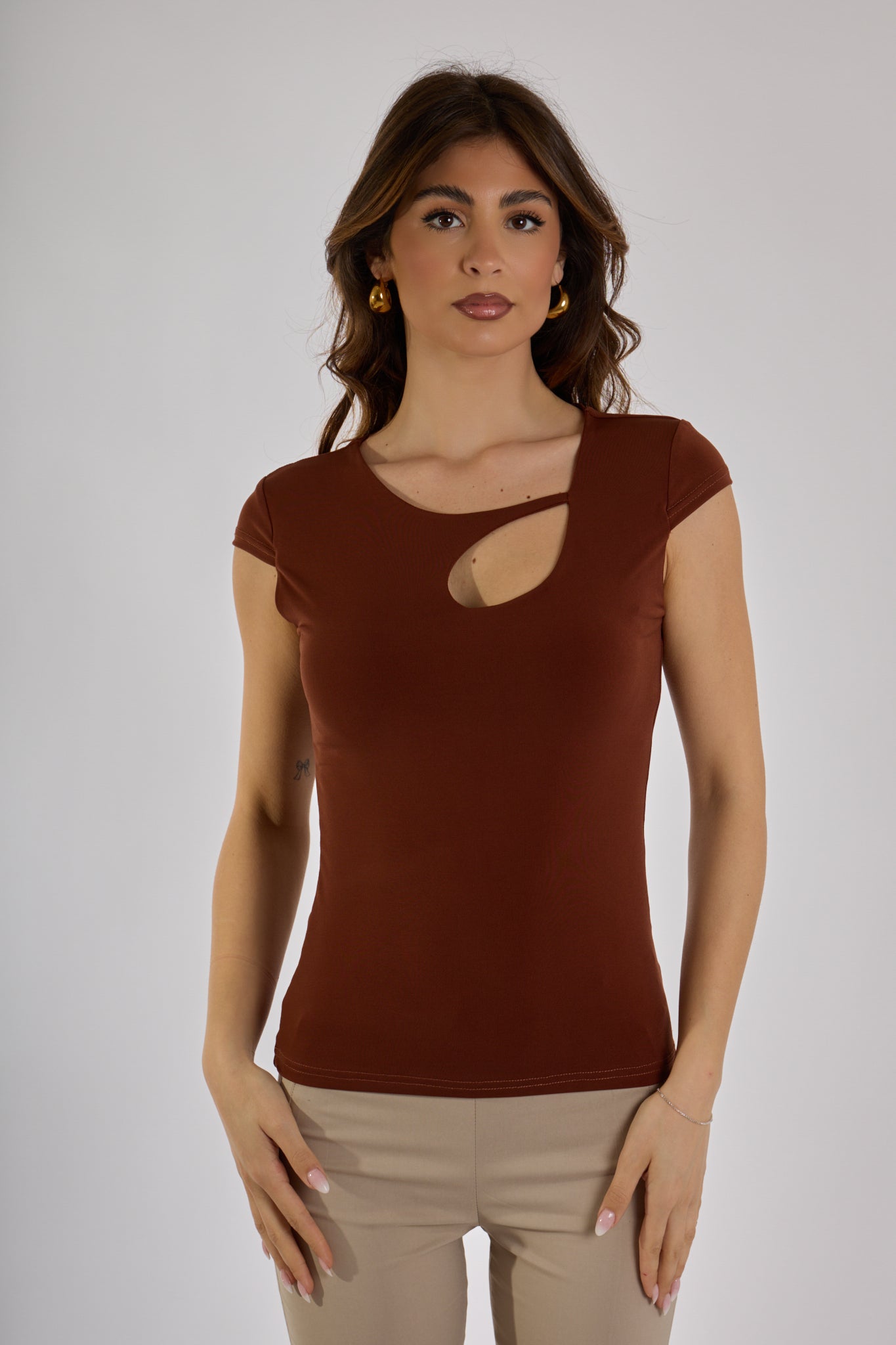 BLUSA GOCCIA|Colore:Cioccolato