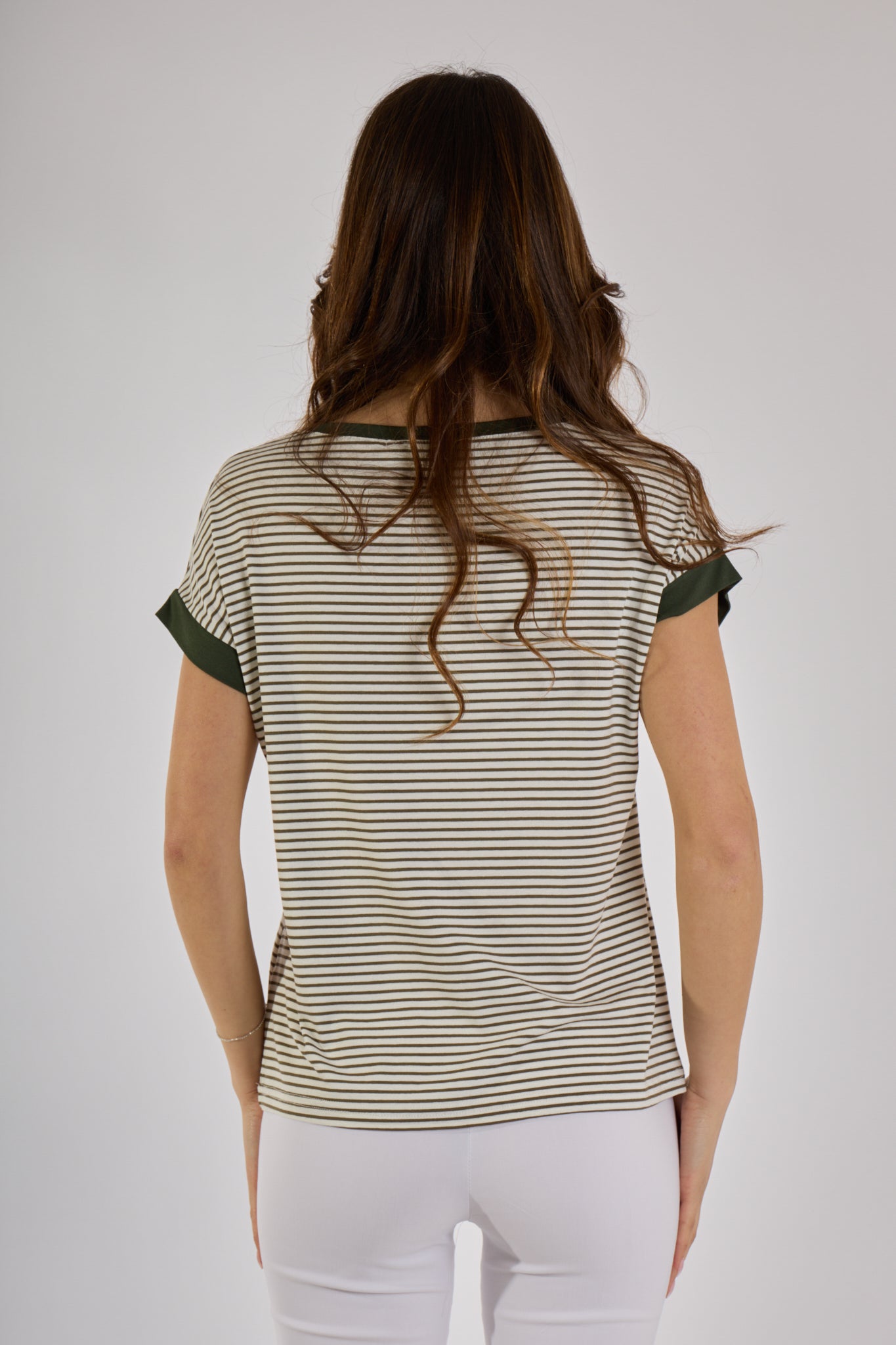MAGLIA RIGHE|Colore:Militare
