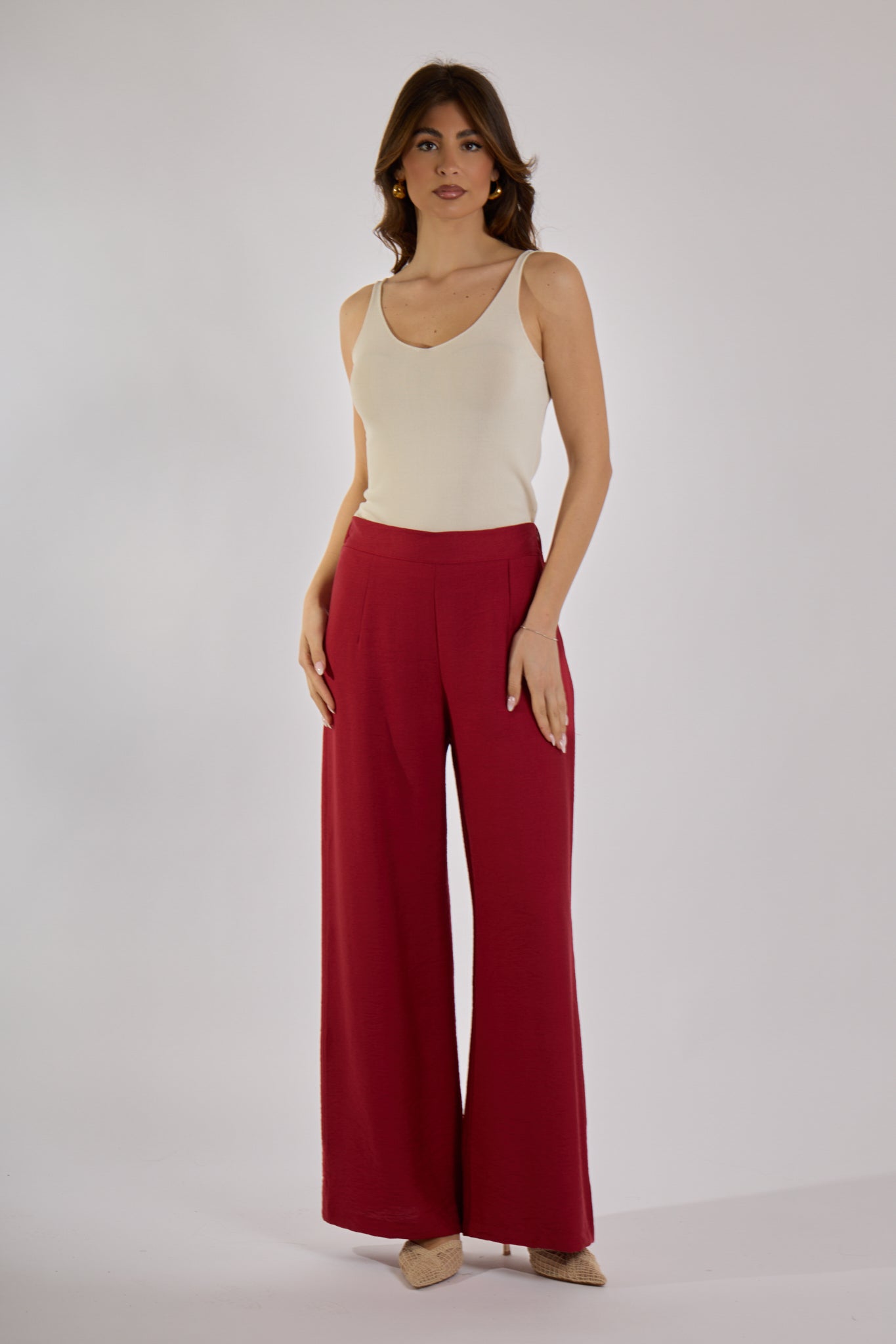 PANTALONE VISCOSA|Colore:Rosso india