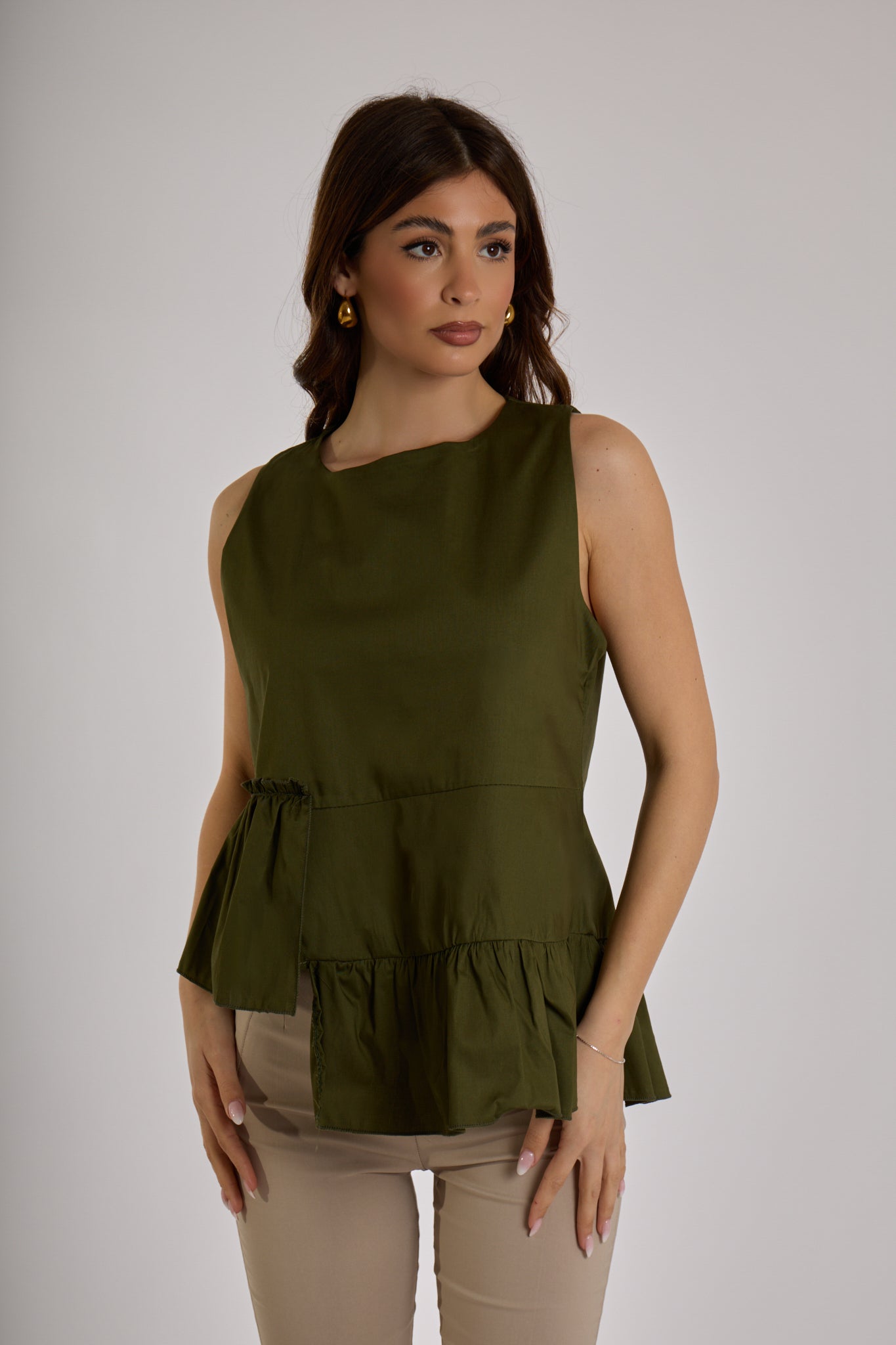 TOP BALZE SFALSATE|Colore:Militare
