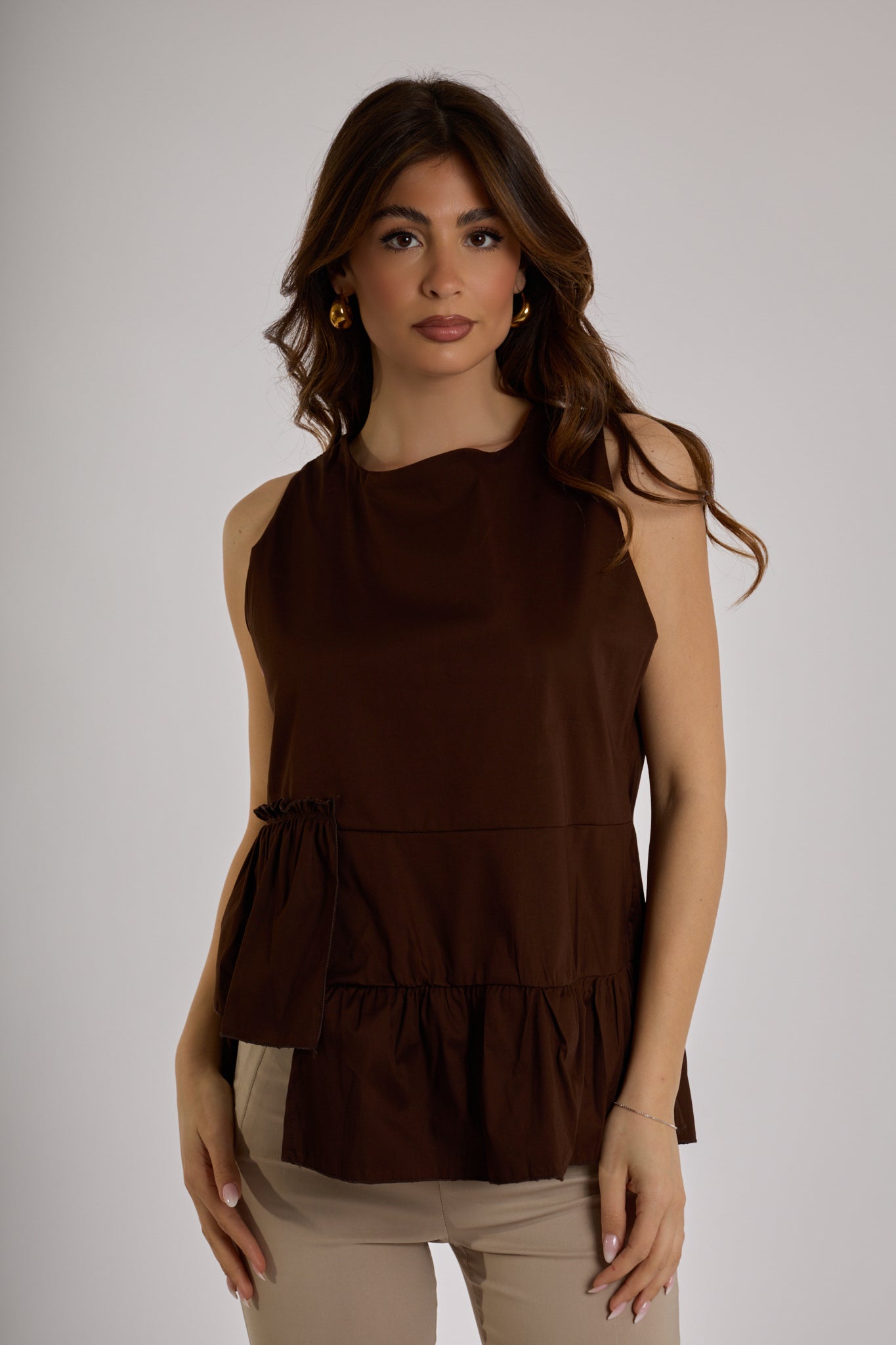 TOP BALZE SFALSATE|Colore:Cioccolato
