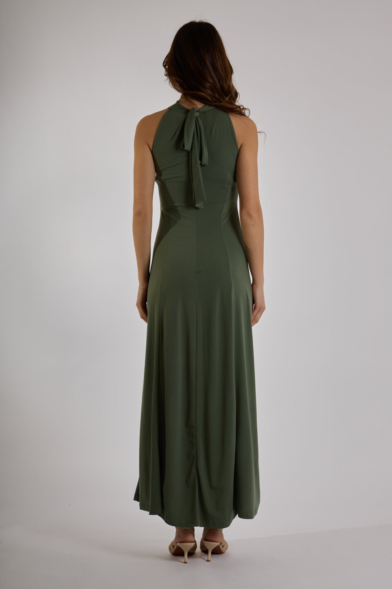 ABITO LUNGO FIOCCO RETRO|Colore:Militare