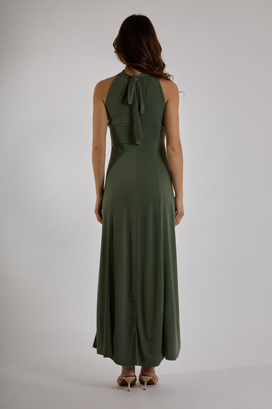 ABITO LUNGO FIOCCO RETRO|Colore:Militare