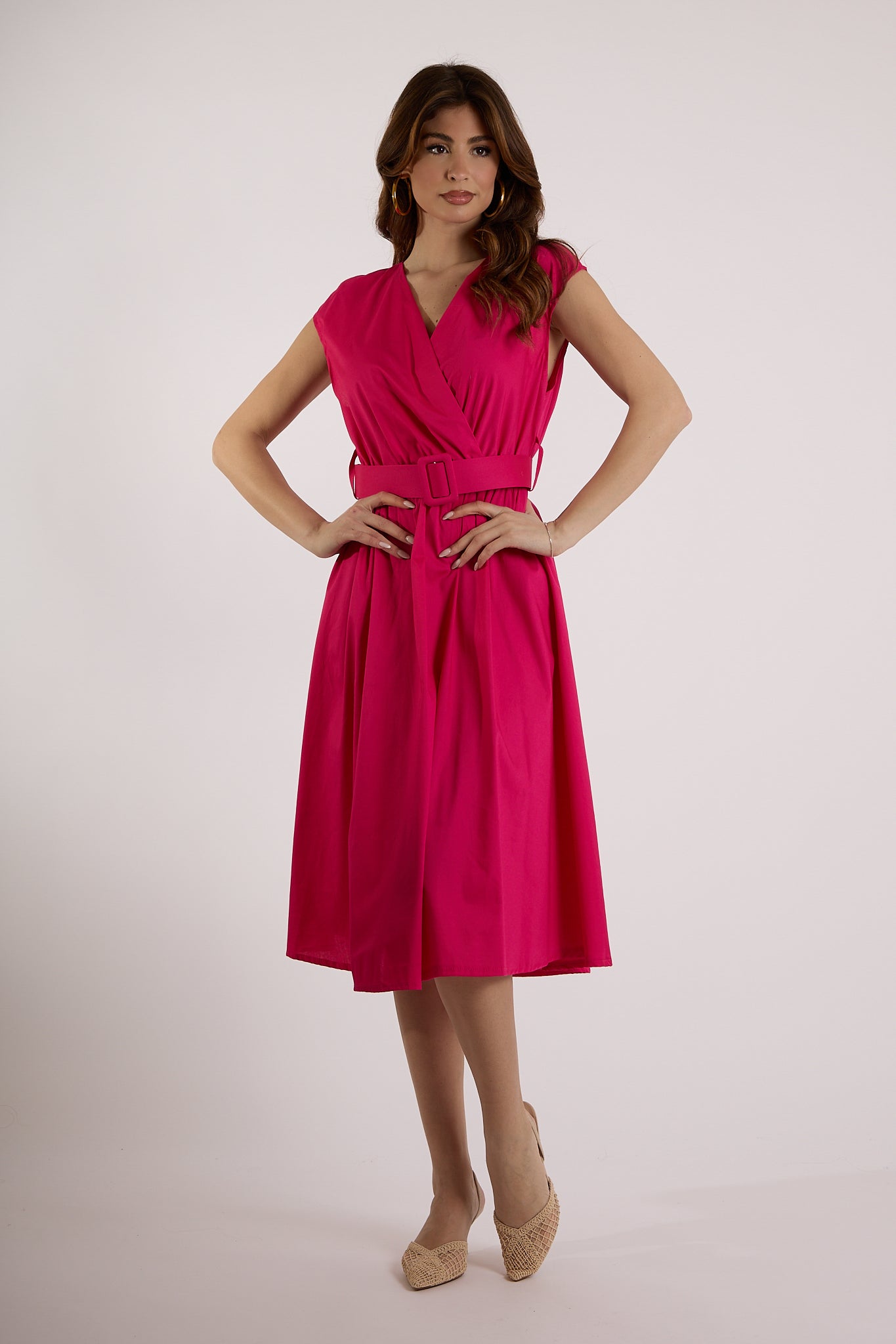 ABITO INCROCIO CINTURA|Colore:Fucsia